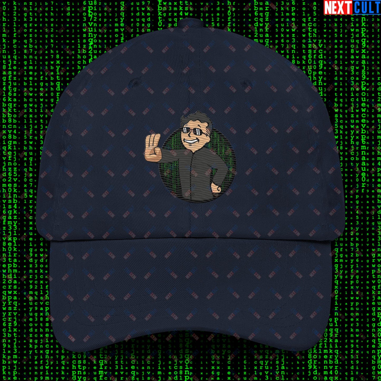 Matrix Vault Boy Fallout Funny Meme Cartoon Mashup Dad hat Next Cult Brand