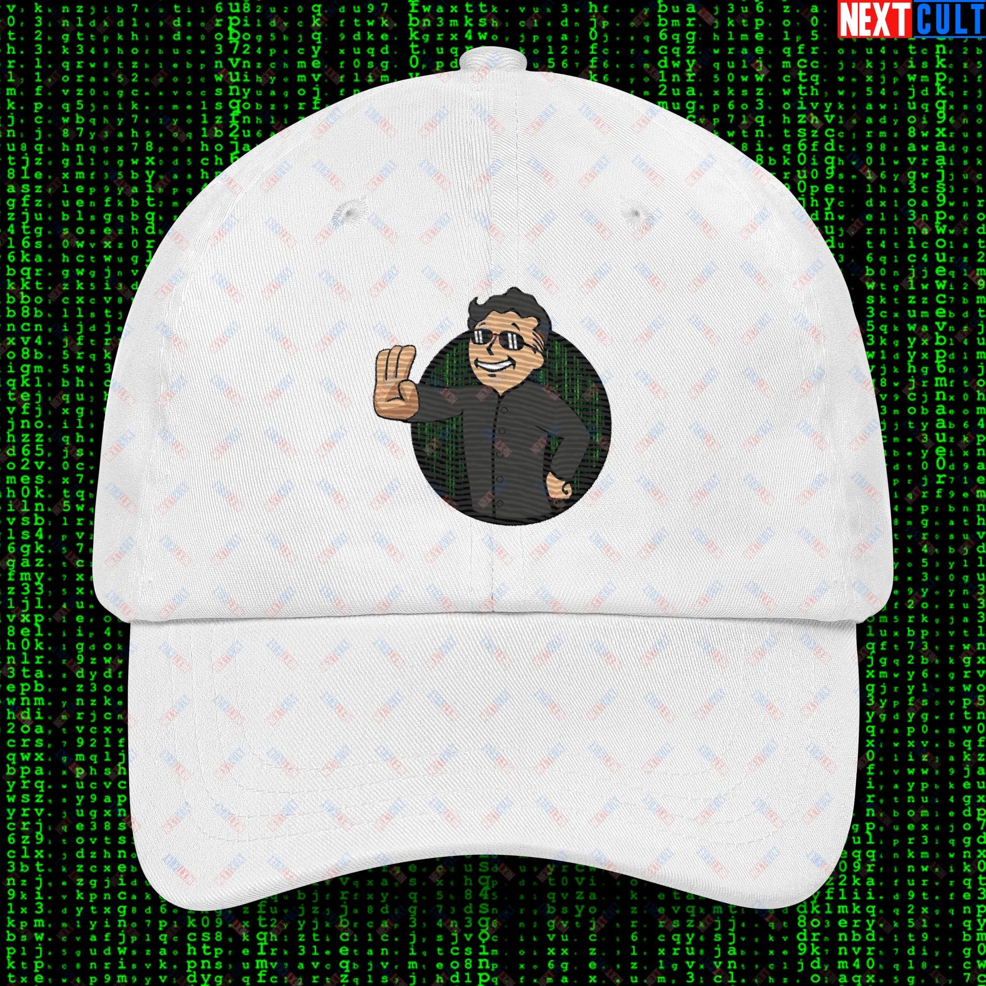 Matrix Vault Boy Fallout Funny Meme Cartoon Mashup Dad hat Next Cult Brand