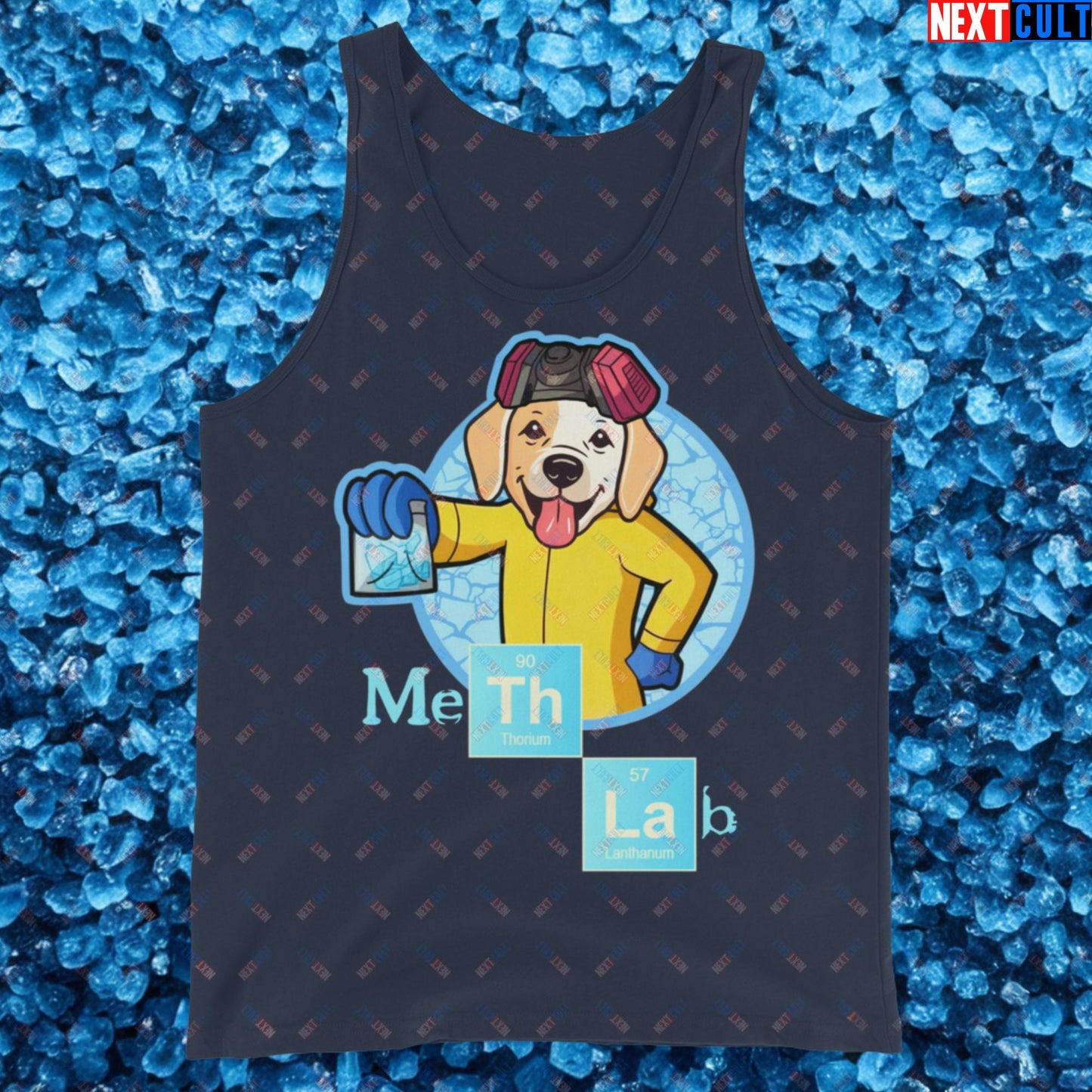 Meth Lab Breaking Bad Funny Labrador Retriever Dog Tank Top Navy Tank Tops Breaking Bad Dogs TV Shows Next Cult Brand