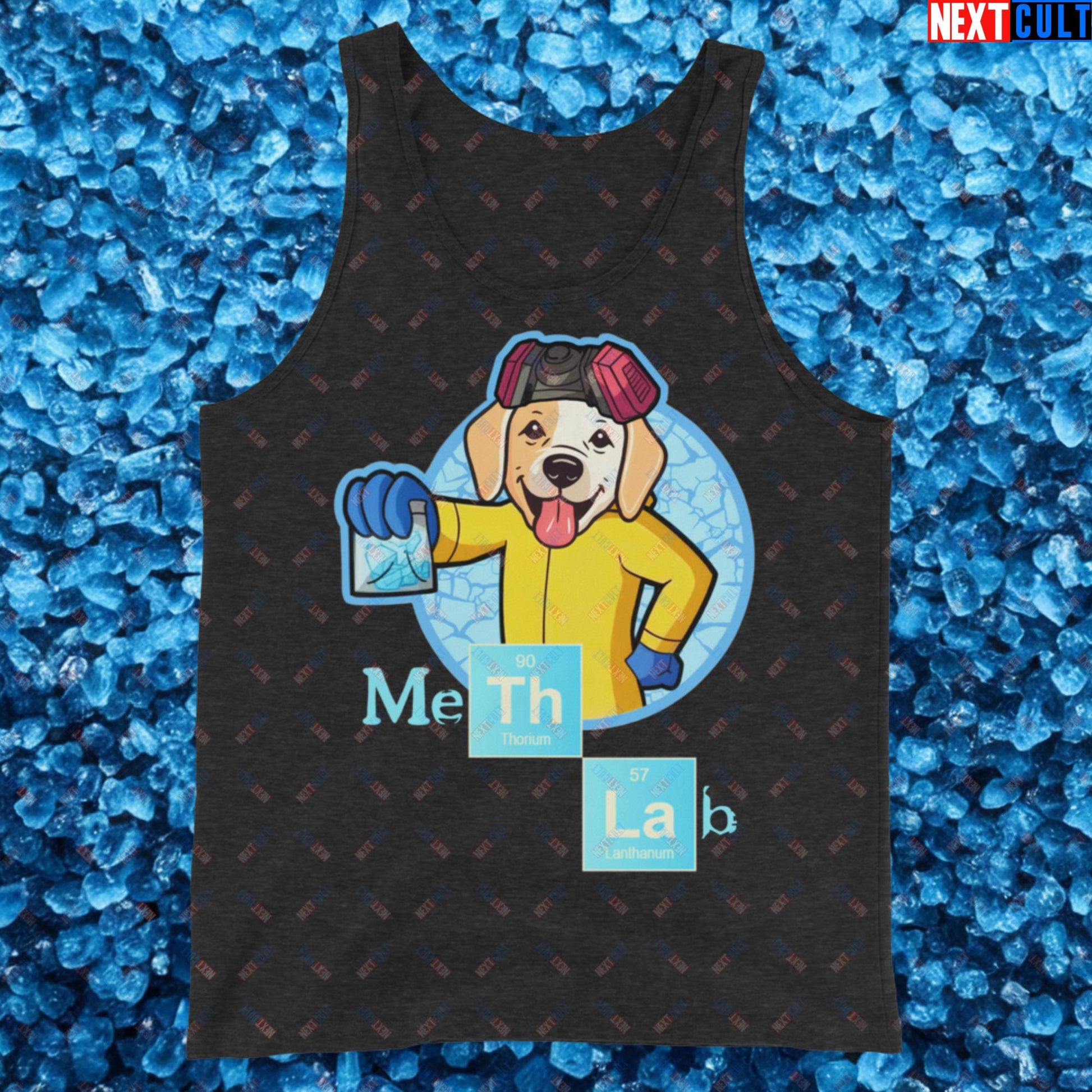 Meth Lab Breaking Bad Funny Labrador Retriever Dog Tank Top Charcoal-Black Triblend Tank Tops Breaking Bad Dogs TV Shows Next Cult Brand