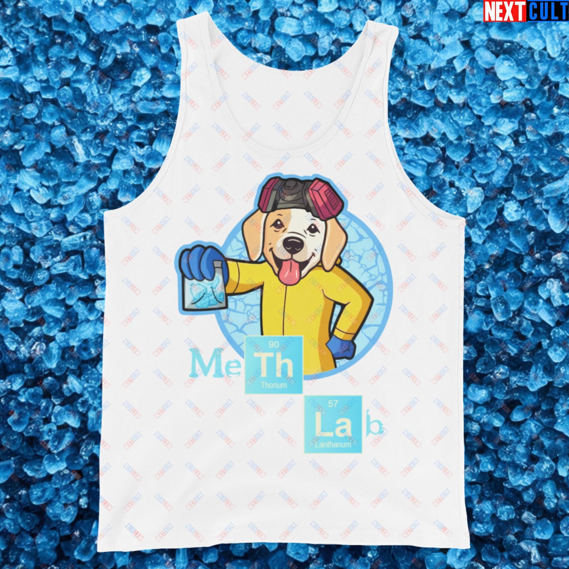 Meth Lab Breaking Bad Funny Labrador Retriever Dog Tank Top White Tank Tops Breaking Bad Dogs TV Shows Next Cult Brand