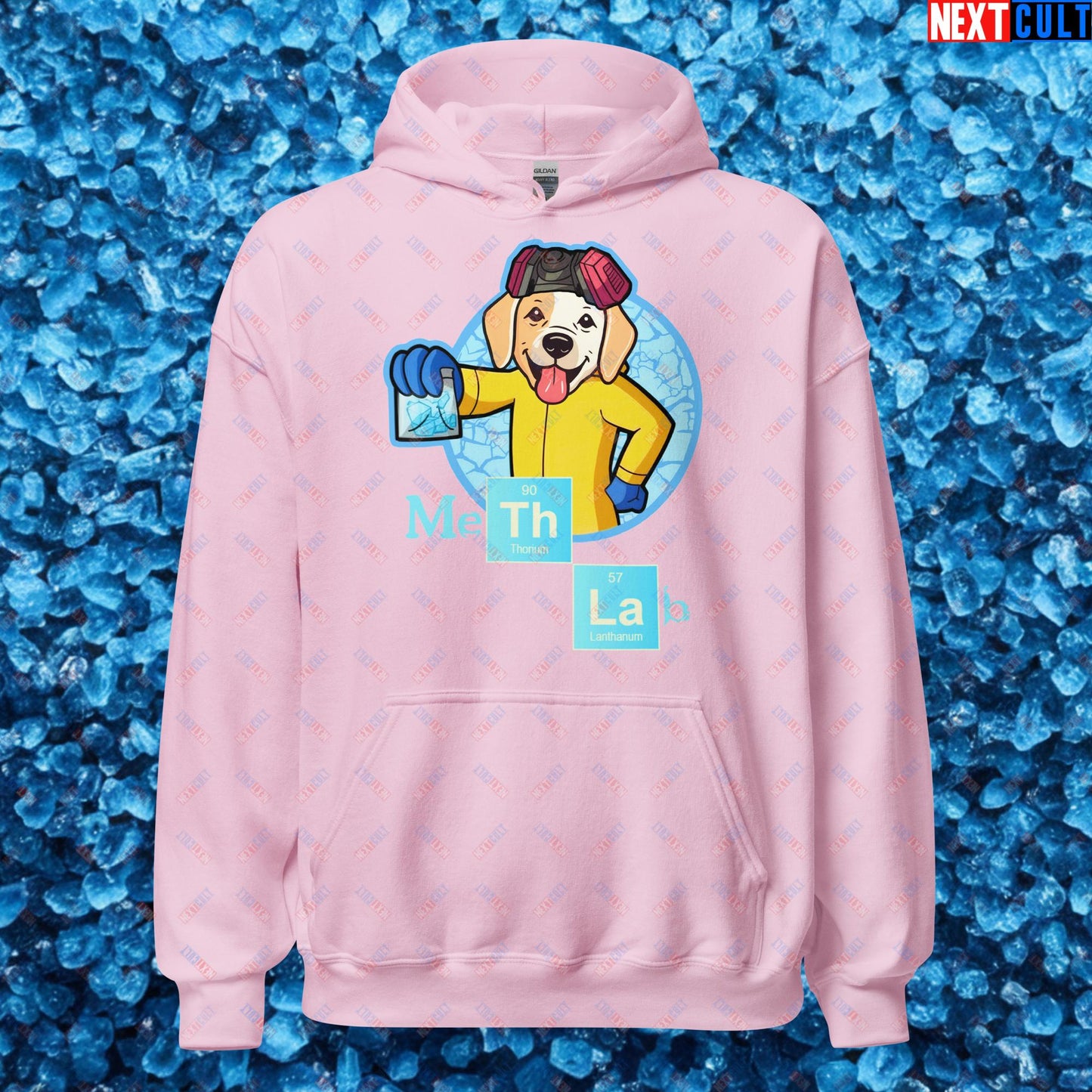 Meth Lab Breaking Bad Funny Labrador Retriever Dog Unisex Hoodie Light Pink Hoodies Breaking Bad Dogs TV Shows Next Cult Brand