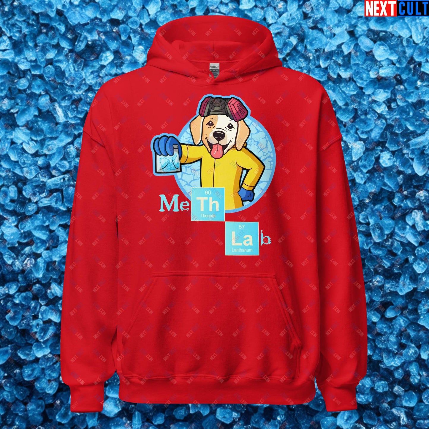 Meth Lab Breaking Bad Funny Labrador Retriever Dog Unisex Hoodie Red Hoodies Breaking Bad Dogs TV Shows Next Cult Brand