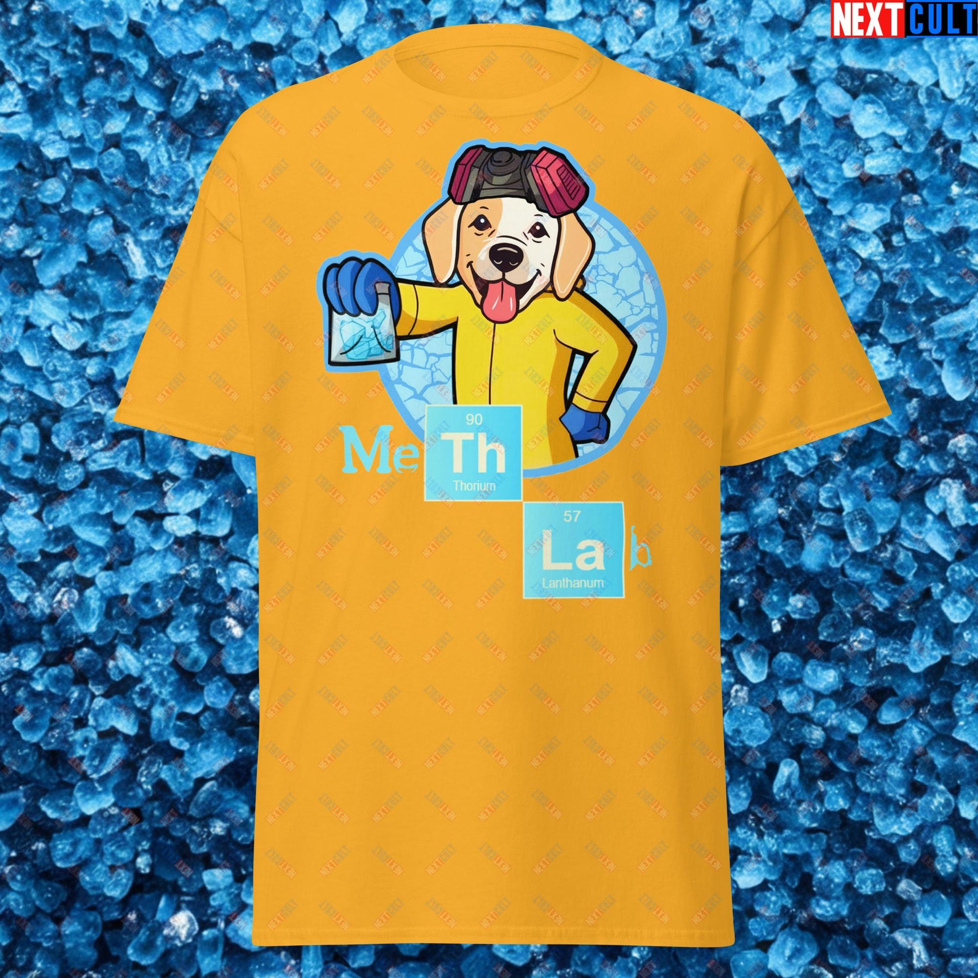 Meth Lab Breaking Bad Funny Labrador Retriever Dog Unisex tee Gold T-shirts Breaking Bad Dogs TV Shows Next Cult Brand