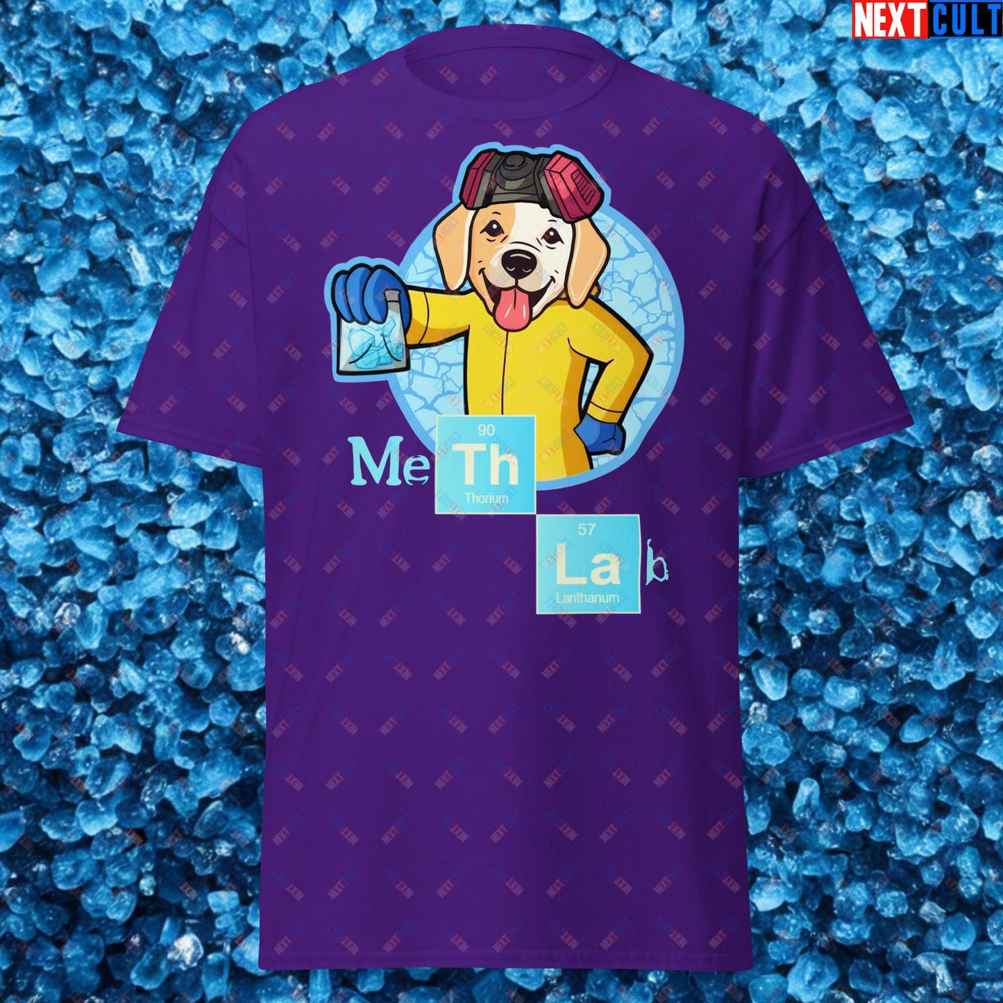 Meth Lab Breaking Bad Funny Labrador Retriever Dog Unisex tee Purple T-shirts Breaking Bad Dogs TV Shows Next Cult Brand