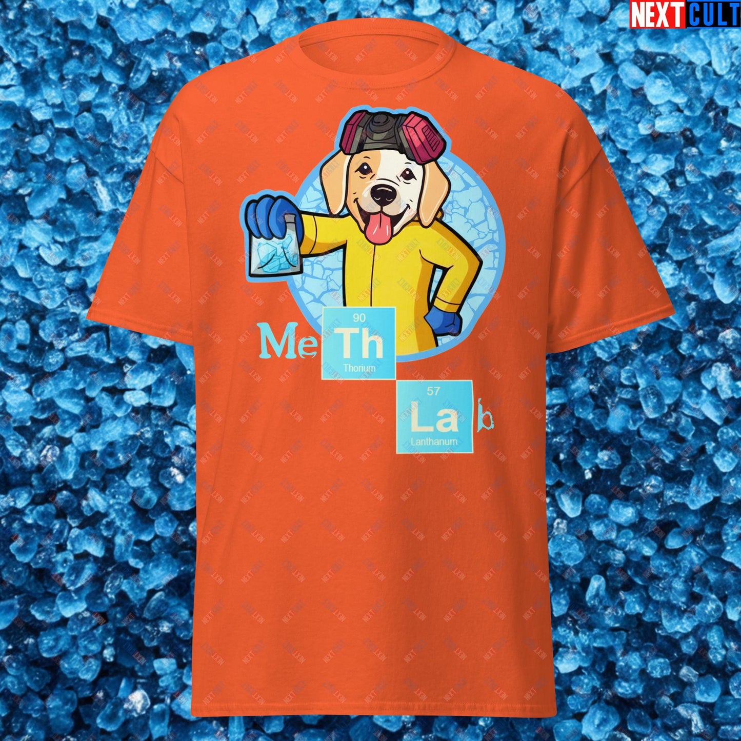 Meth Lab Breaking Bad Funny Labrador Retriever Dog Unisex tee Orange T-shirts Breaking Bad Dogs TV Shows Next Cult Brand