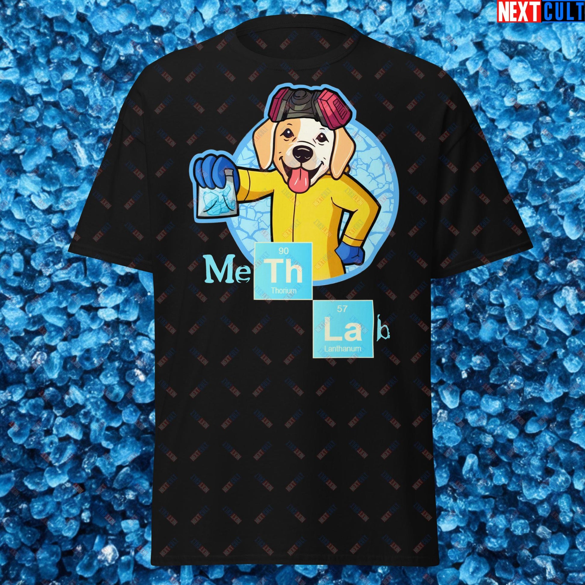 Meth Lab Breaking Bad Funny Labrador Retriever Dog Unisex tee Black T-shirts Breaking Bad Dogs TV Shows Next Cult Brand