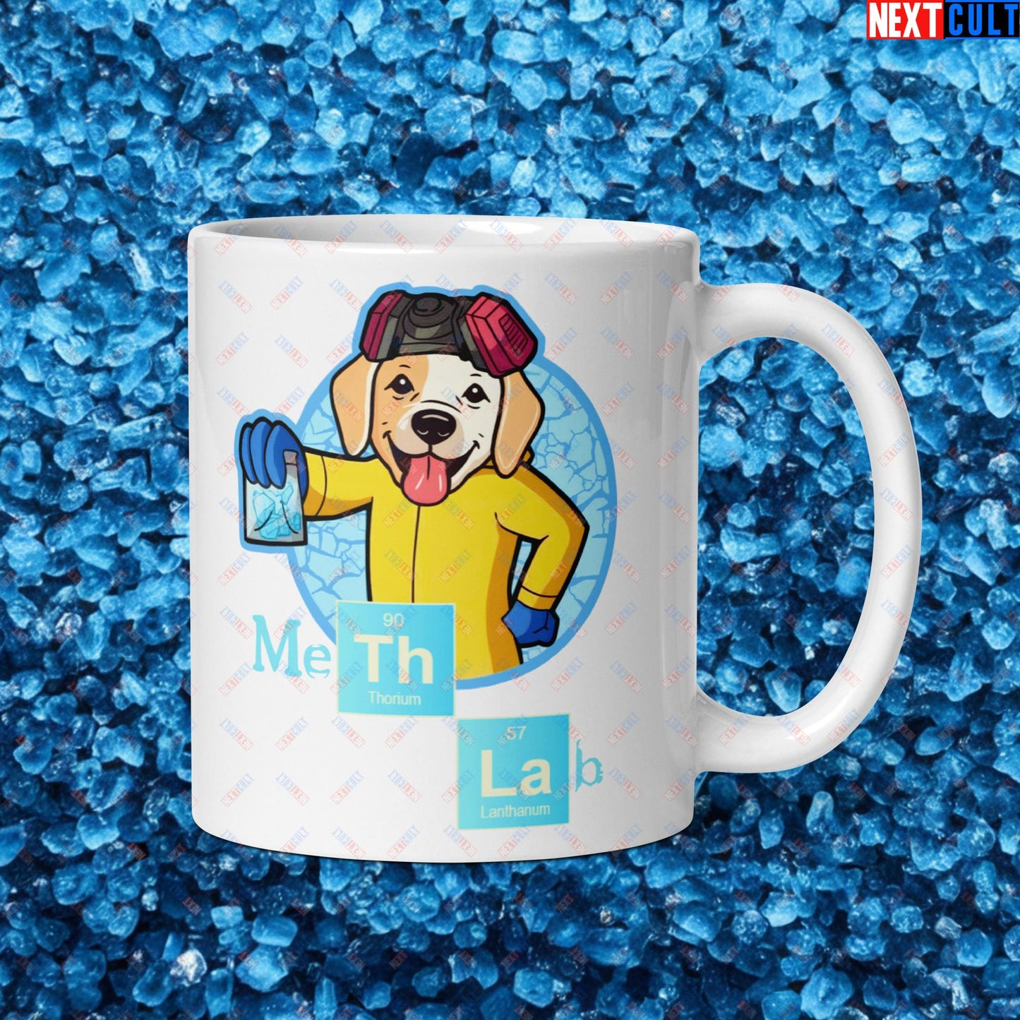 Meth Lab Breaking Bad Funny Labrador Retriever Dog White glossy mug Next Cult Brand