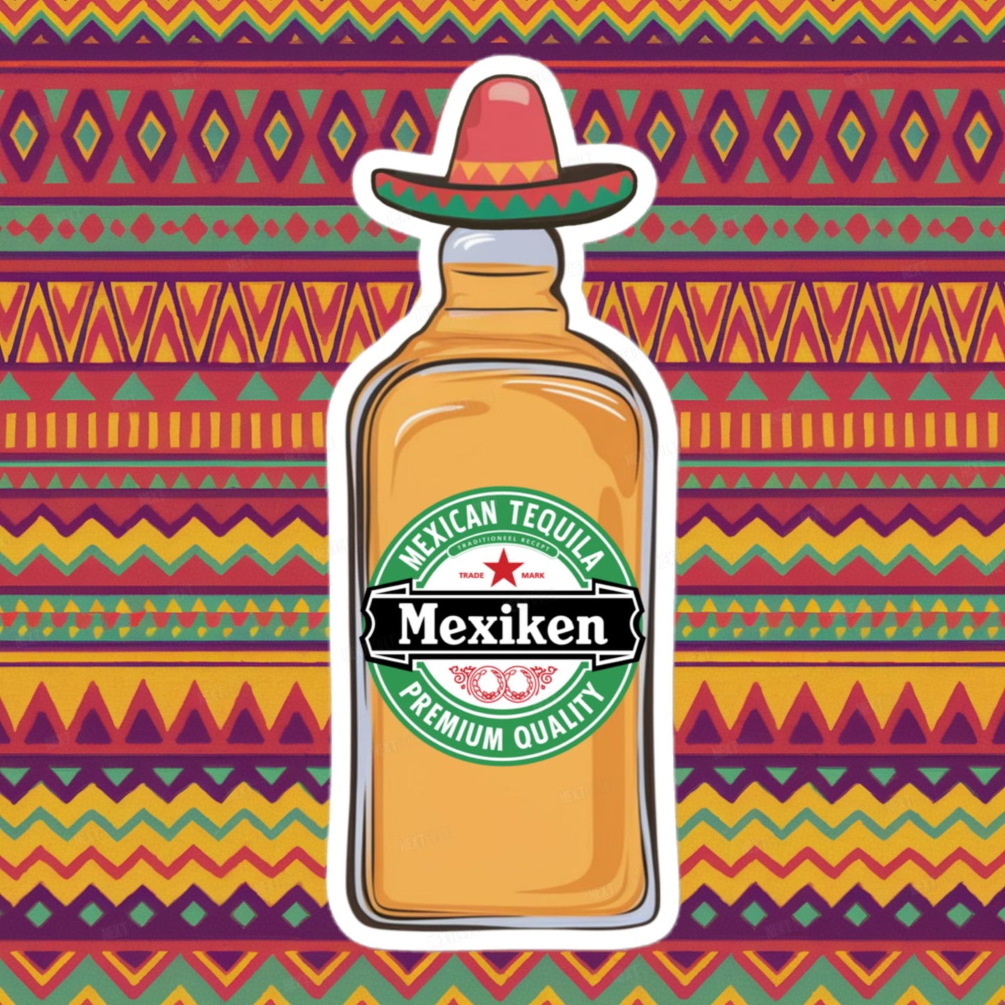 Mexiken Mexican Tequila Funny Heineken Beer Parody Bubble-free stickers Next Cult Brand