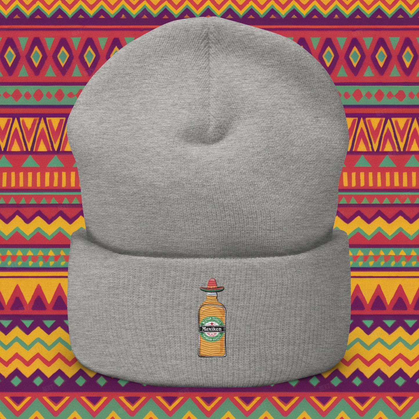 Mexiken Mexican Tequila Funny Heineken Beer Parody Cuffed Beanie Next Cult Brand