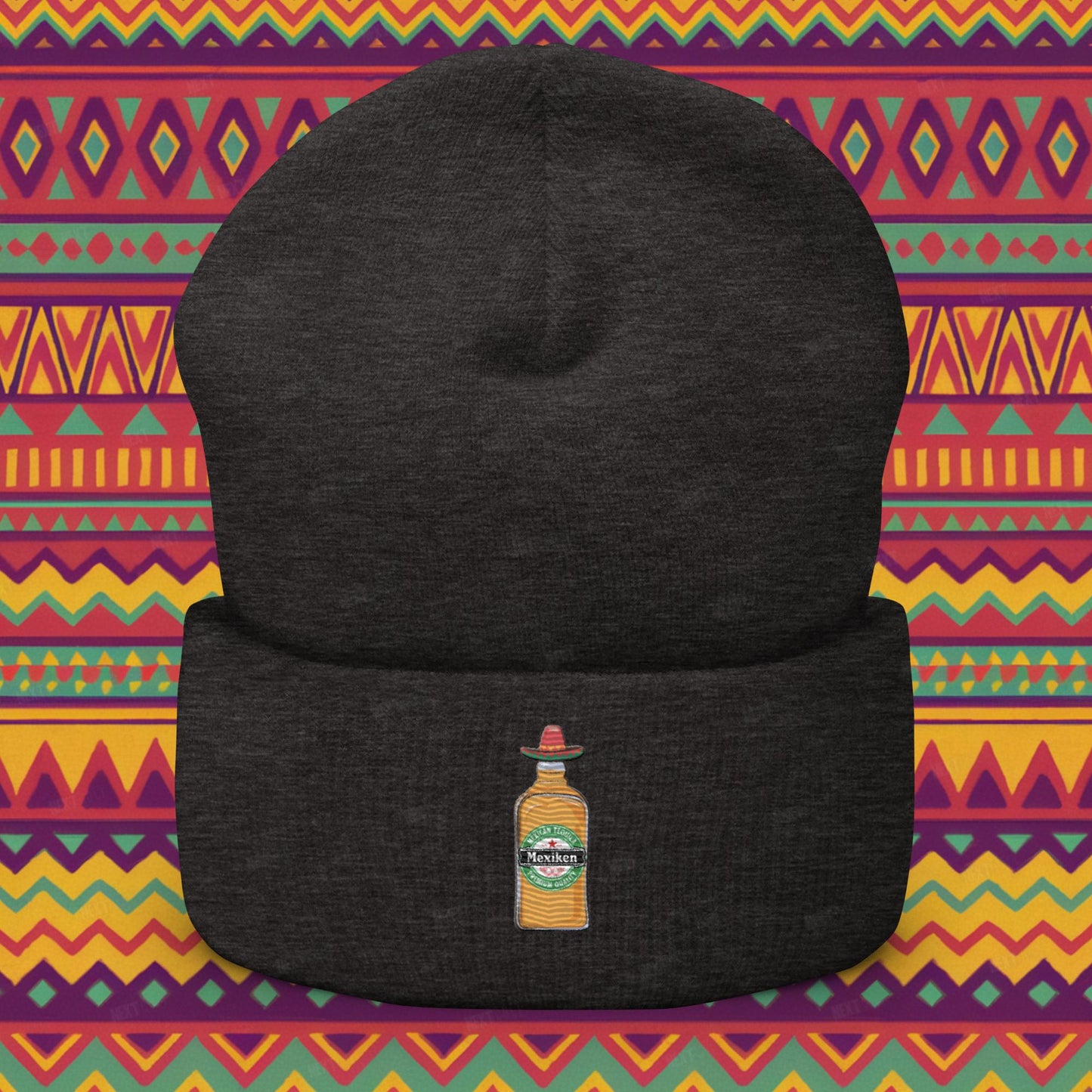 Mexiken Mexican Tequila Funny Heineken Beer Parody Cuffed Beanie Next Cult Brand