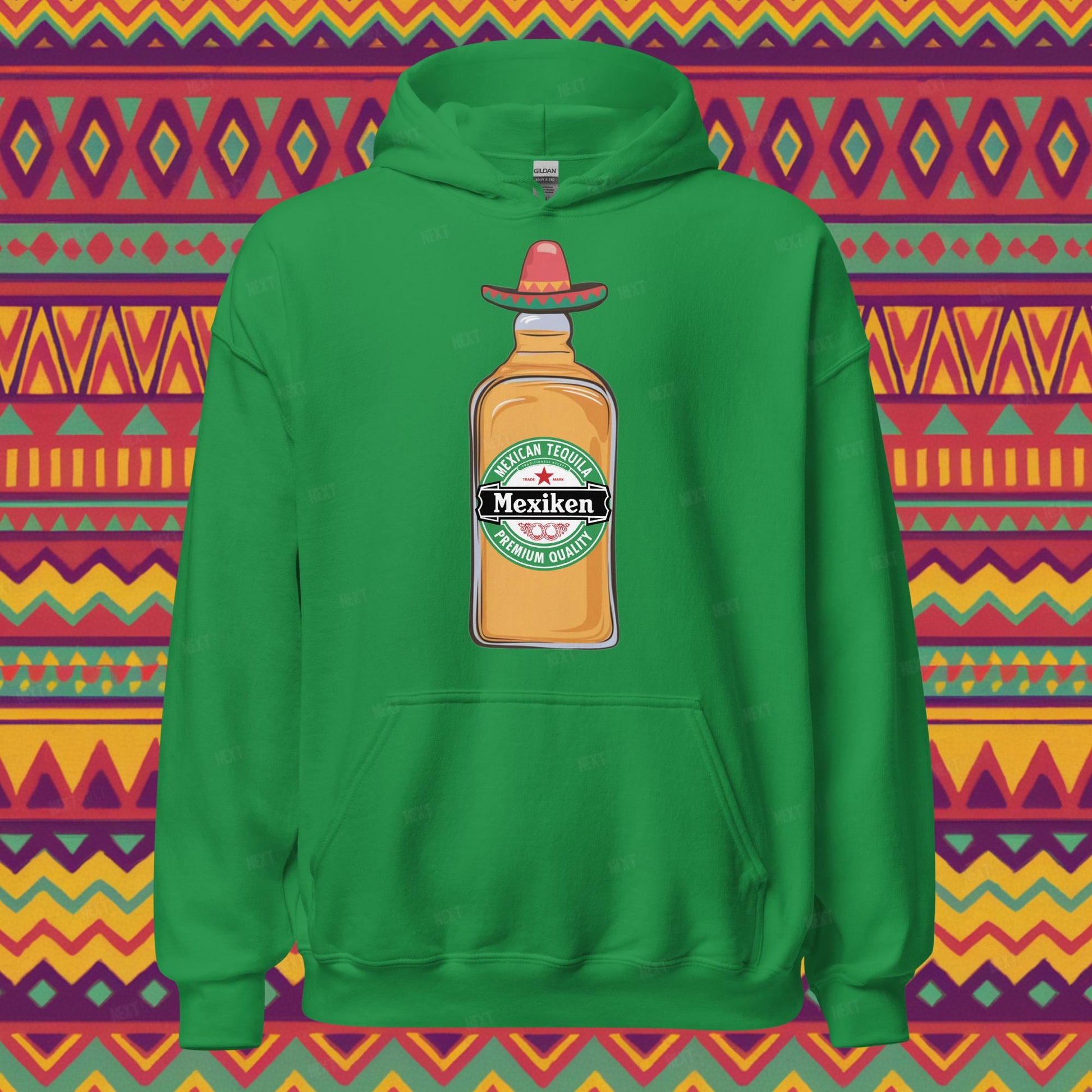 Mexiken Mexican Tequila Funny Heineken Beer Parody Unisex Hoodie Next Cult Brand