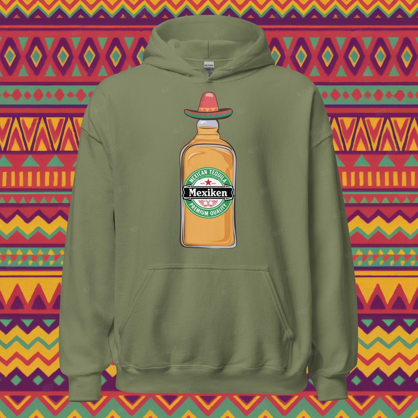 Mexiken Mexican Tequila Funny Heineken Beer Parody Unisex Hoodie Next Cult Brand