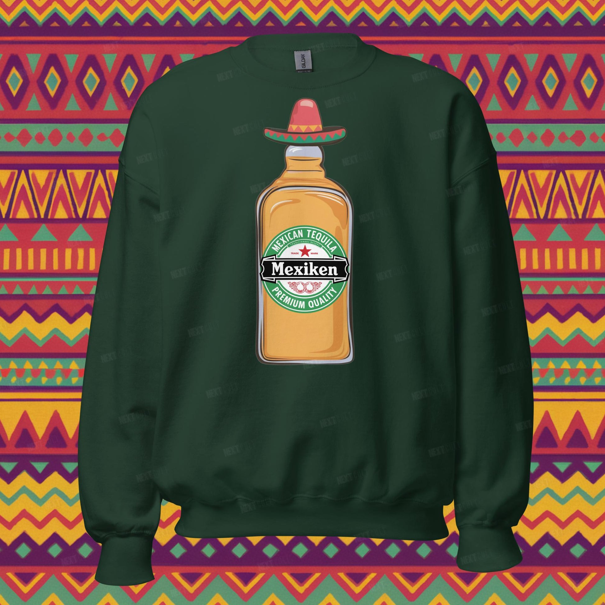 Mexiken Mexican Tequila Funny Heineken Beer Parody Unisex Sweatshirt Next Cult Brand