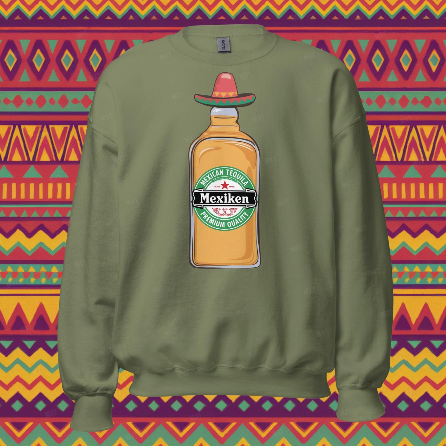 Mexiken Mexican Tequila Funny Heineken Beer Parody Unisex Sweatshirt Next Cult Brand