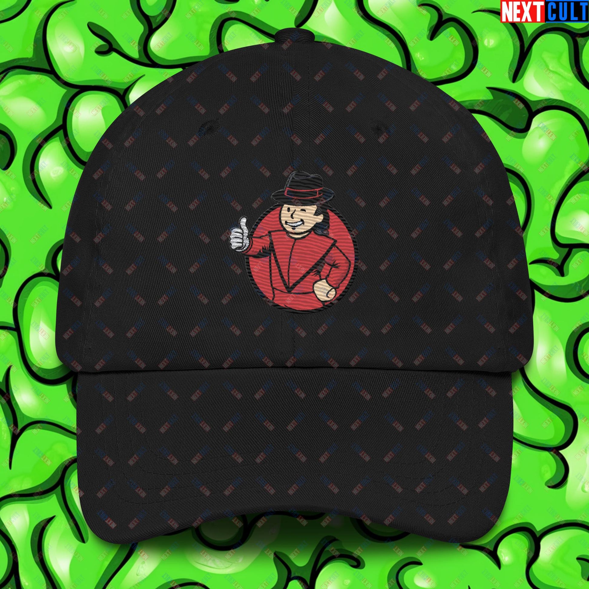 Moonwalk Boy Michael Jackson Vault Boy Fallout Funny Meme Cartoon Mashup Dad hat Black Hats Fallout Michael Jackson Music Vault Boy Next Cult Brand