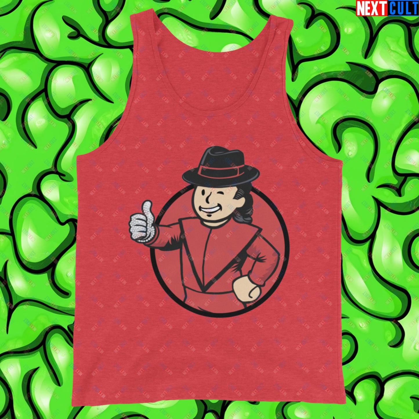 Moonwalk Boy Michael Jackson Vault Boy Fallout Funny Meme Cartoon Mashup Tank Top Red Triblend Tank Tops Fallout Michael Jackson Music Vault Boy Next Cult Brand