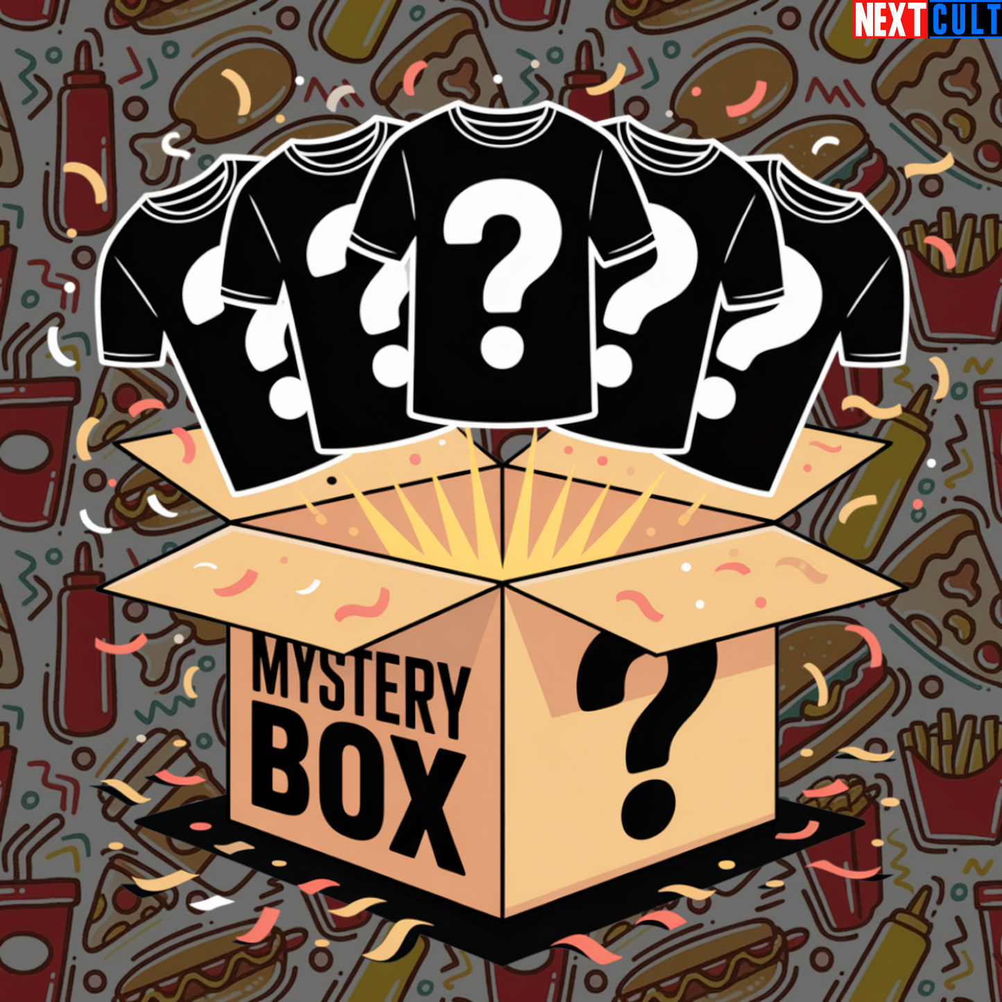 Mystery Box of 5 Food Gym Shirts (5-pack)
