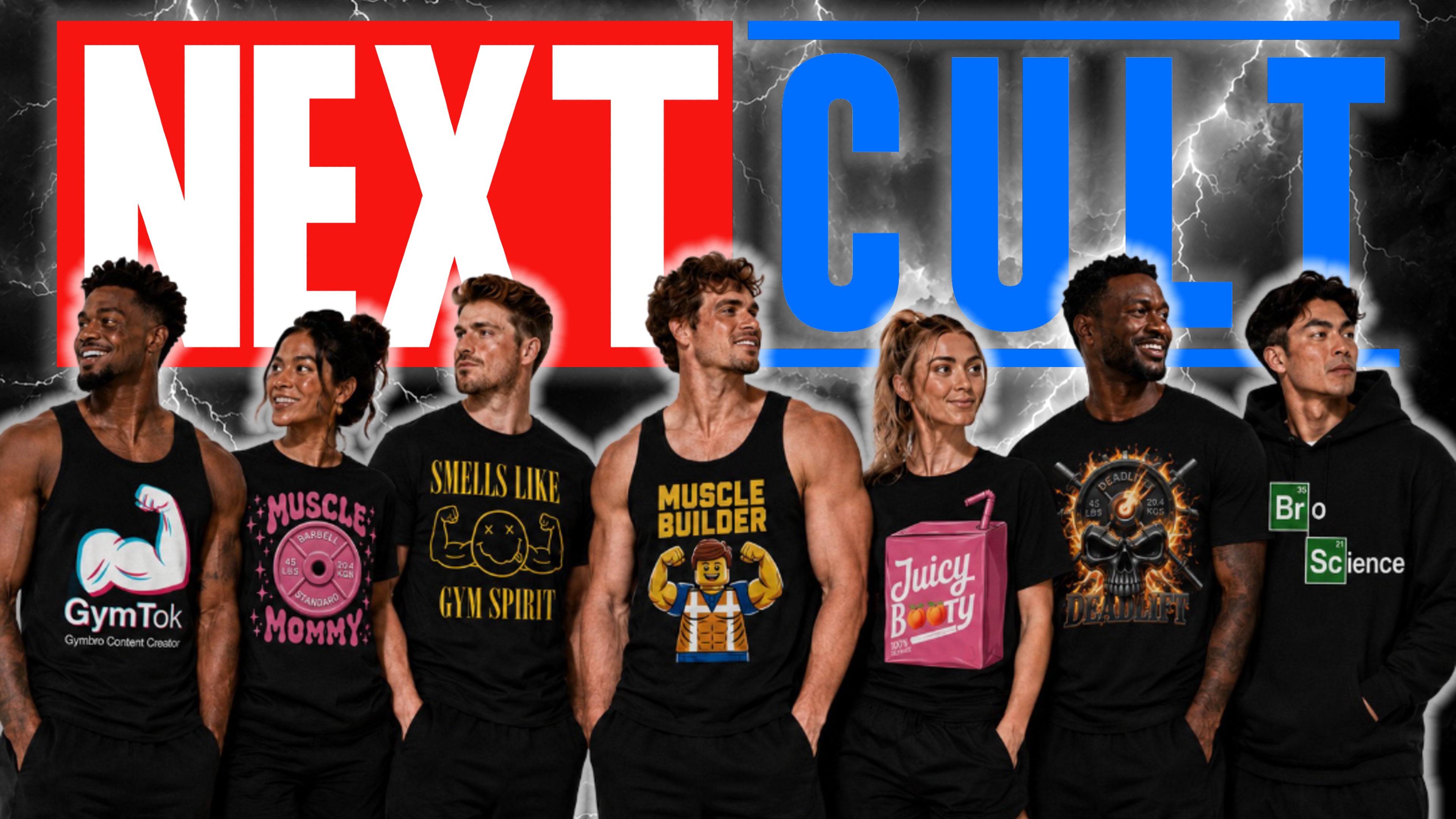 Next Cult Brand- Funny Gym Shirts and Hilarious Workout Pump Covers