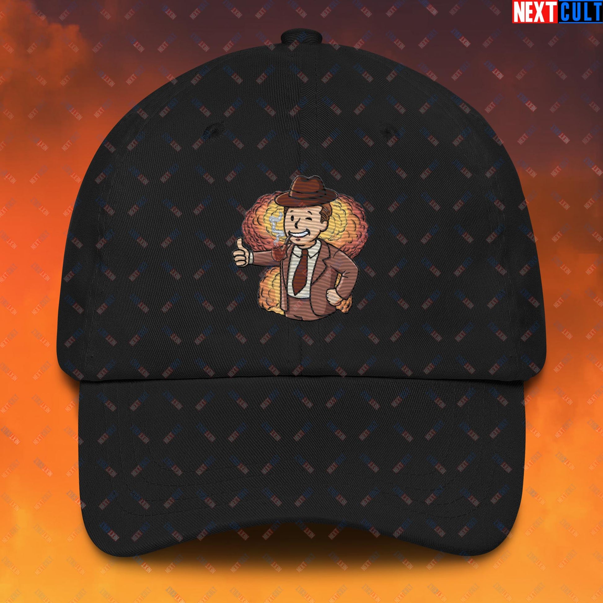 Nuclear Boy Oppenheimer Vault Boy Fallout Funny Meme Cartoon Mashup Dad hat Next Cult Brand