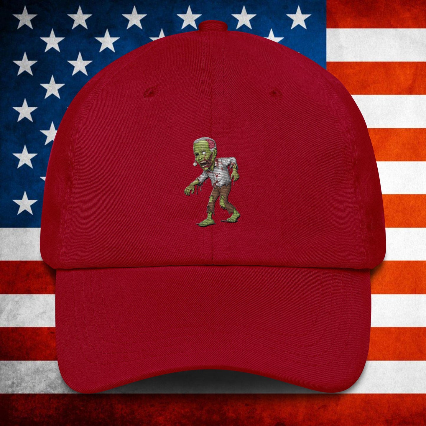 Old Joe Biden Zombie Walking Dead Funny Politics Dad hat Cranberry Hats Joe Biden Politics TV Shows Walking Dead Zombie Next Cult Brand