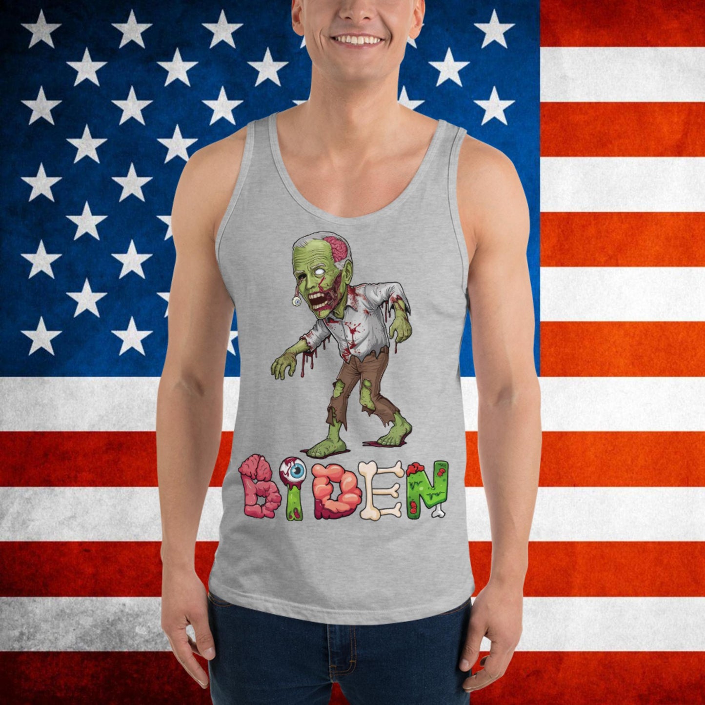 Old Joe Biden Zombie Walking Dead Funny Politics Tank Top Next Cult Brand