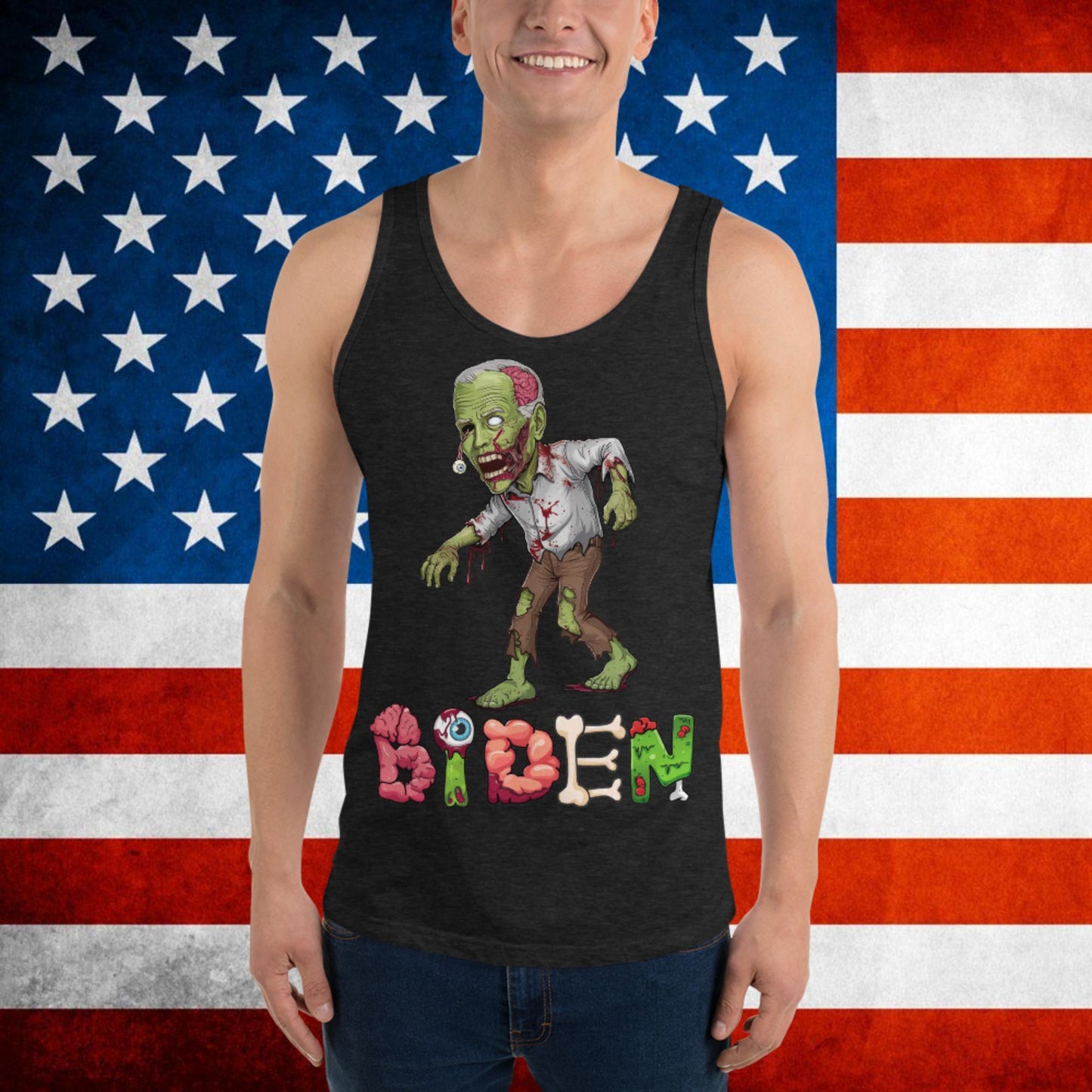 Old Joe Biden Zombie Walking Dead Funny Politics Tank Top Next Cult Brand