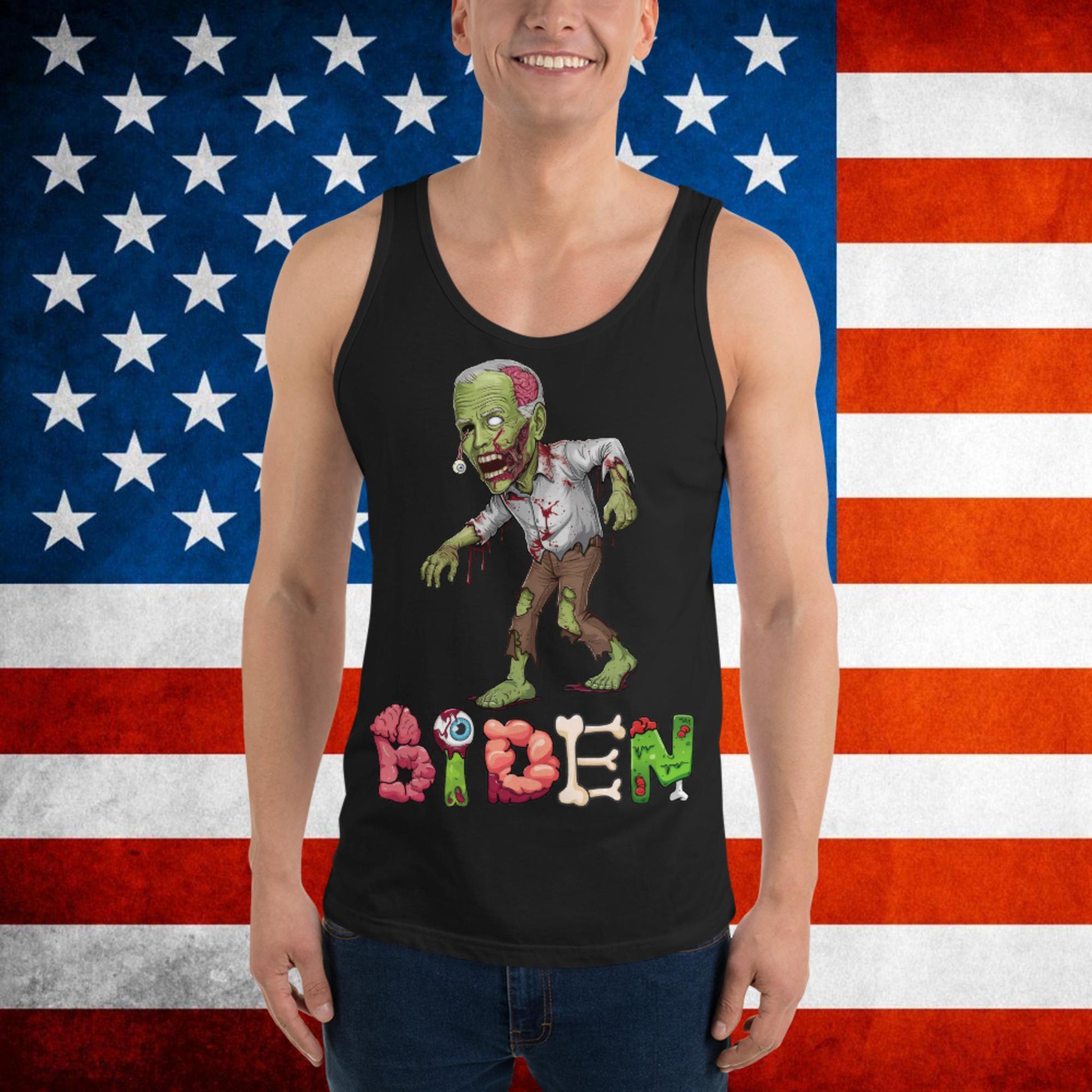 Old Joe Biden Zombie Walking Dead Funny Politics Tank Top Next Cult Brand