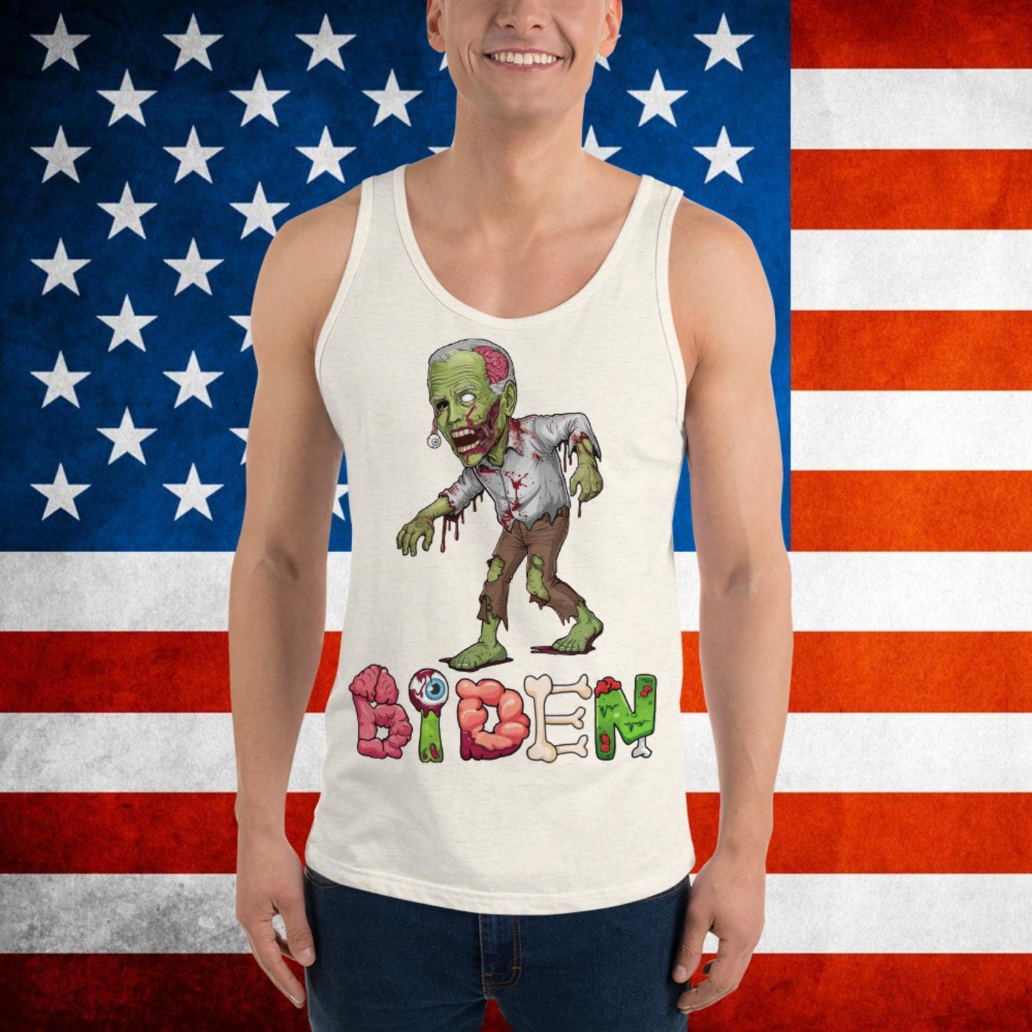 Old Joe Biden Zombie Walking Dead Funny Politics Tank Top Next Cult Brand