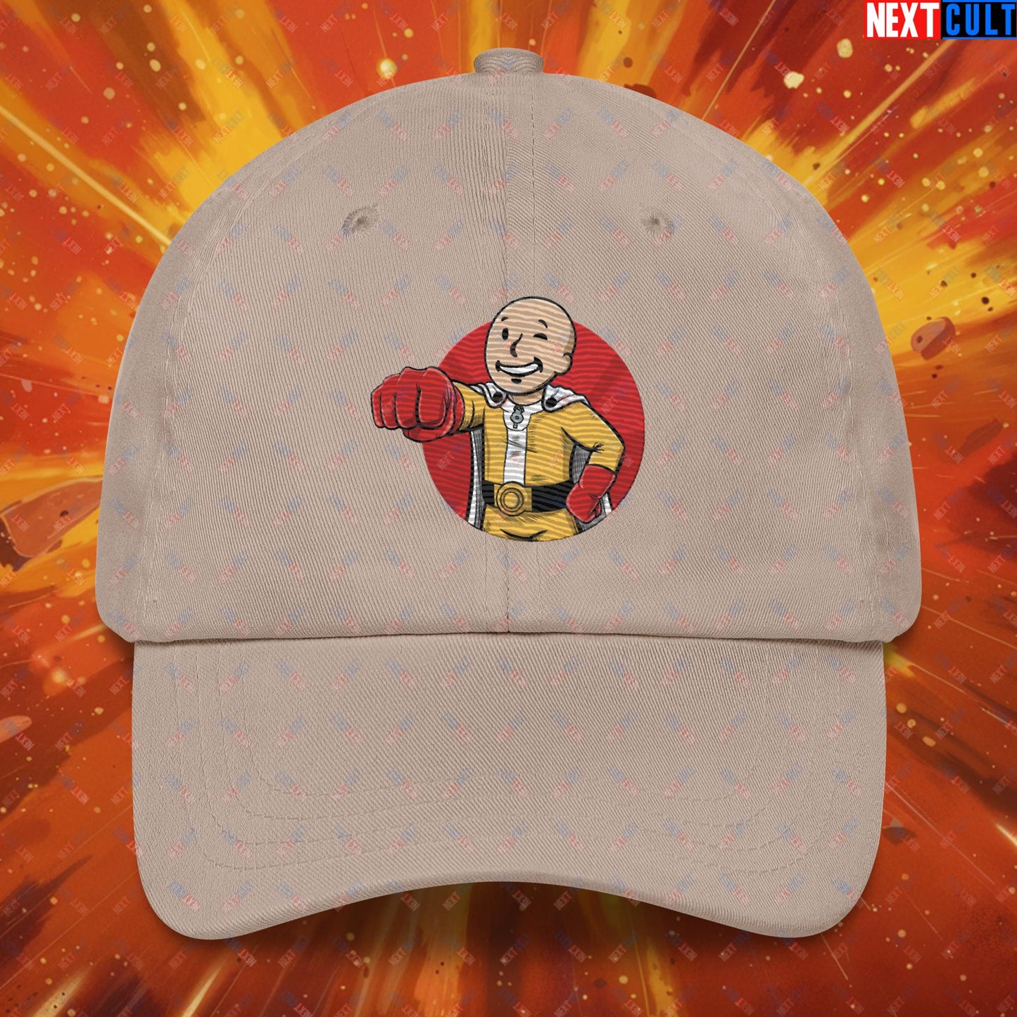 One Punch Boy One Punch Man Anime Vault Boy Fallout Funny Meme Cartoon Mashup Dad hat Stone Hats Fallout One Punch Man TV Shows Vault Boy Next Cult Brand