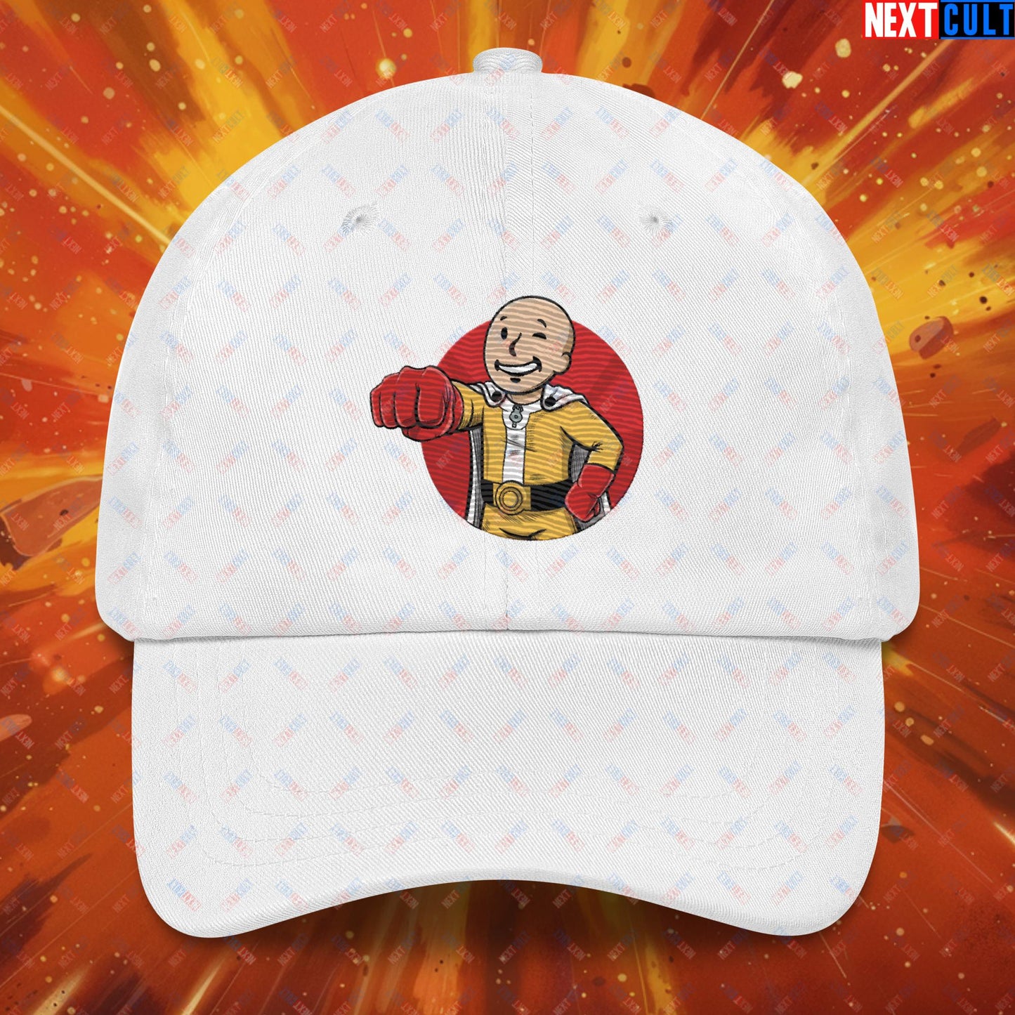 One Punch Boy One Punch Man Anime Vault Boy Fallout Funny Meme Cartoon Mashup Dad hat Next Cult Brand