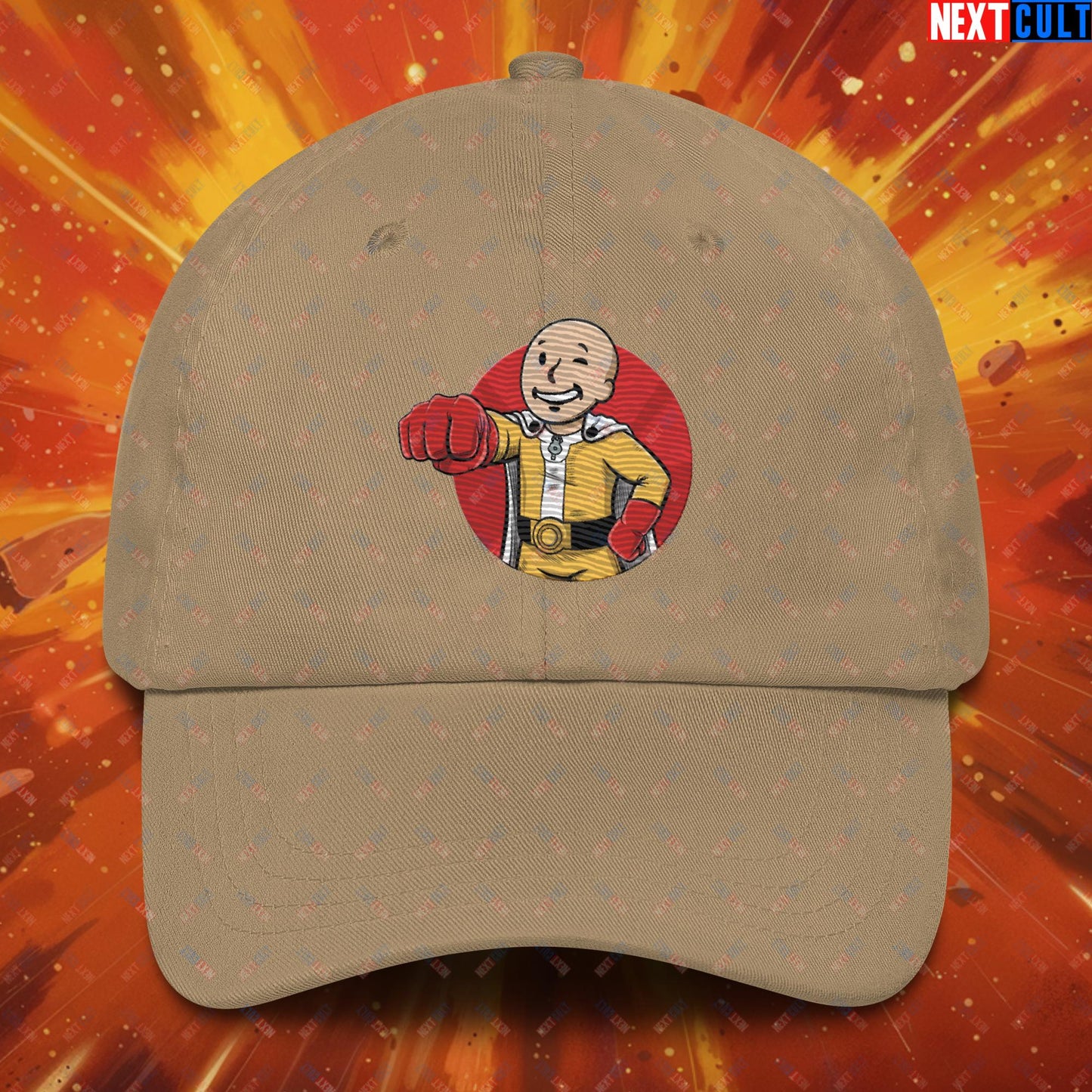 One Punch Boy One Punch Man Anime Vault Boy Fallout Funny Meme Cartoon Mashup Dad hat Next Cult Brand