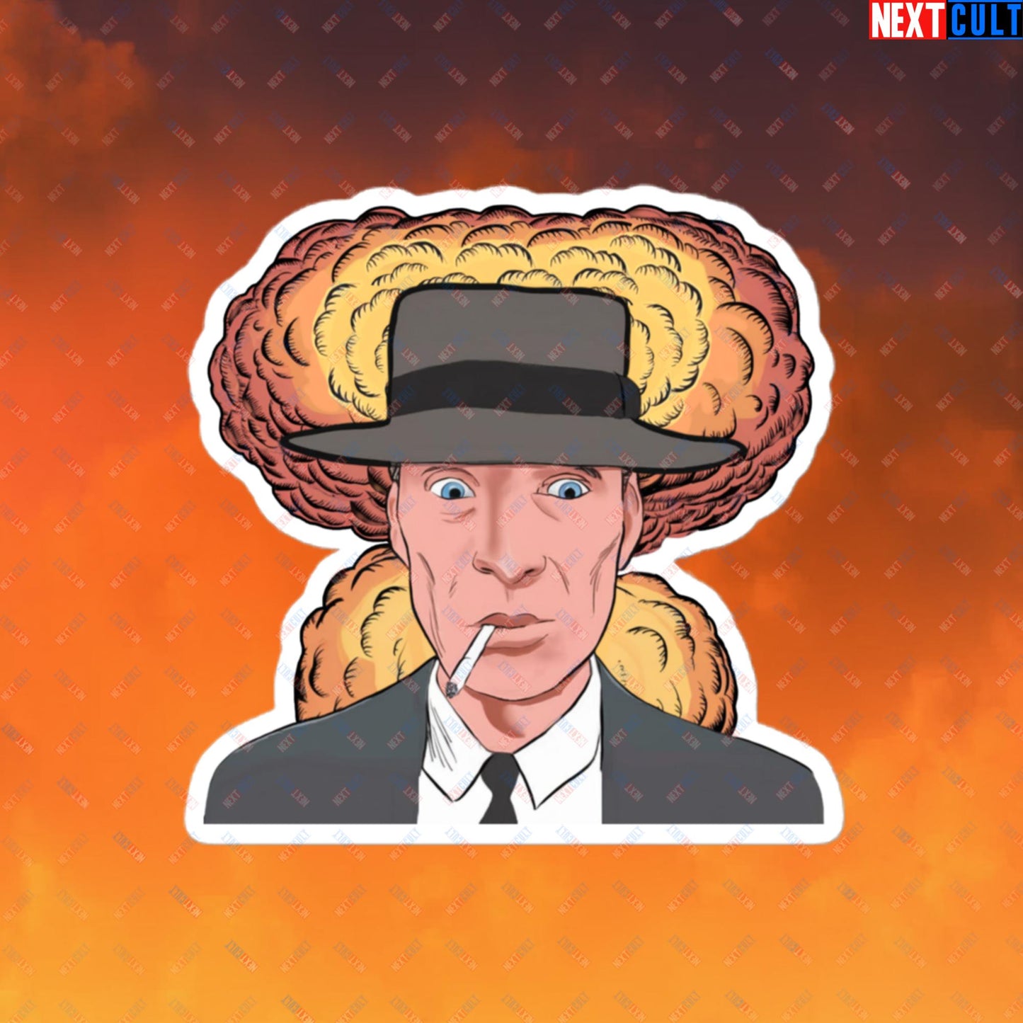 Oppenheimer Cartoon Funny Movie Cillian Murphy Bubble-free stickers 4″×4″ Stickers Cillian Murphy Movies Oppenheimer Next Cult Brand