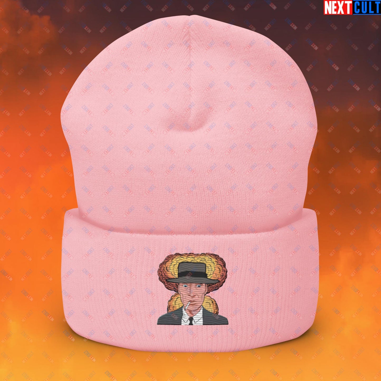 Oppenheimer Cartoon Funny Movie Cillian Murphy Cuffed Beanie Baby Pink Hats Cillian Murphy Movies Oppenheimer Next Cult Brand