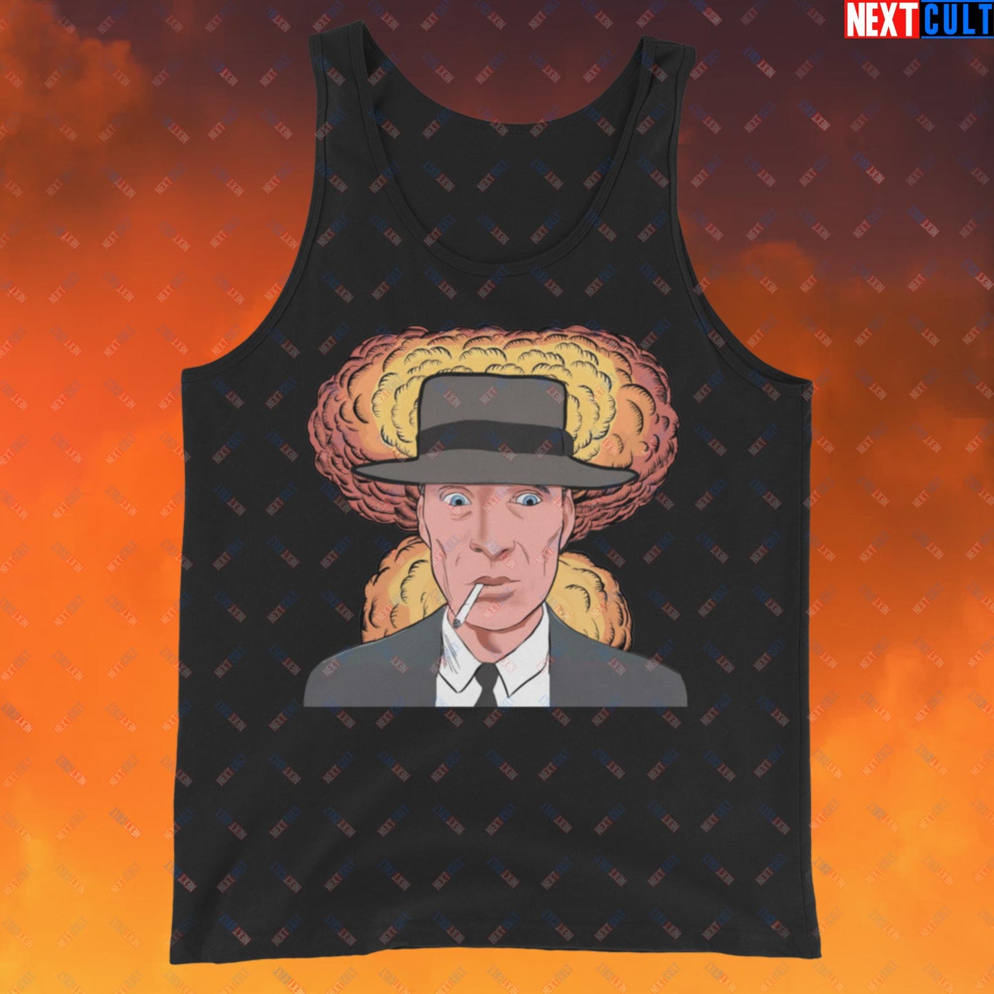 Oppenheimer Cartoon Funny Movie Cillian Murphy Tank Top Black Tank Tops Cillian Murphy Movies Oppenheimer Next Cult Brand