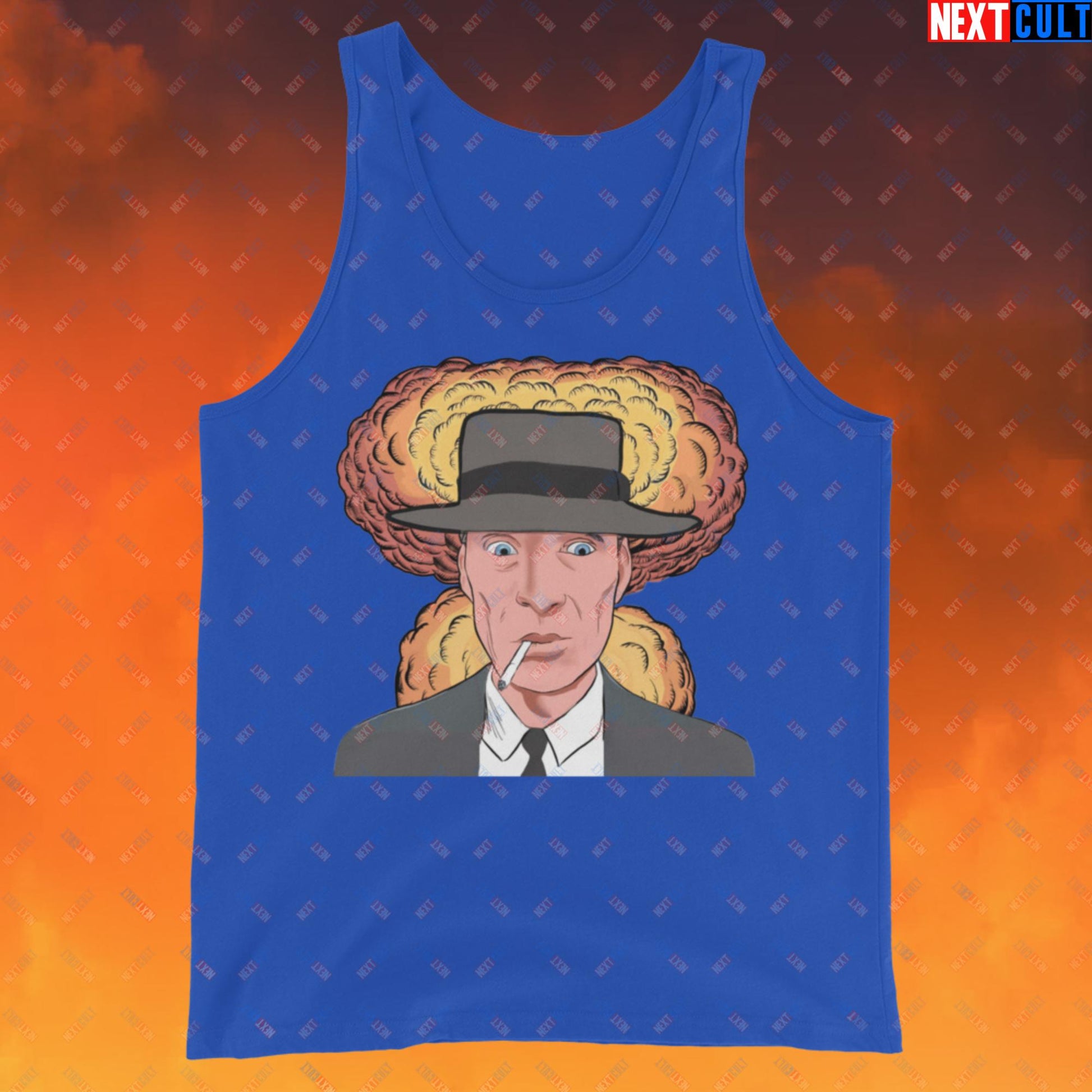 Oppenheimer Cartoon Funny Movie Cillian Murphy Tank Top True Royal Tank Tops Cillian Murphy Movies Oppenheimer Next Cult Brand