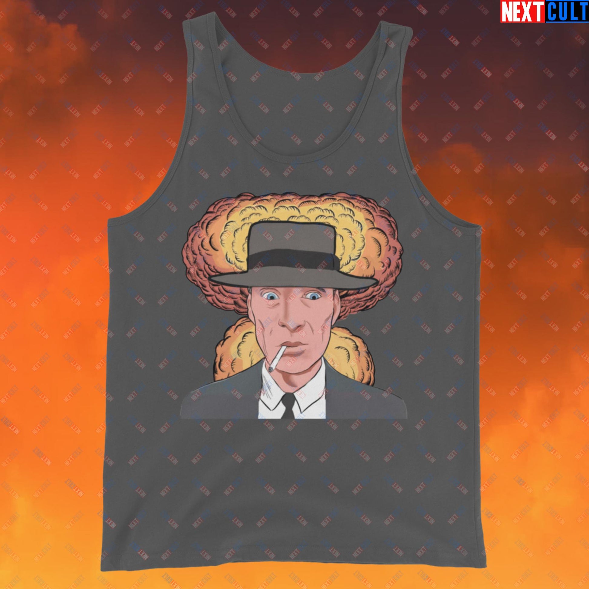 Oppenheimer Cartoon Funny Movie Cillian Murphy Tank Top Asphalt Tank Tops Cillian Murphy Movies Oppenheimer Next Cult Brand