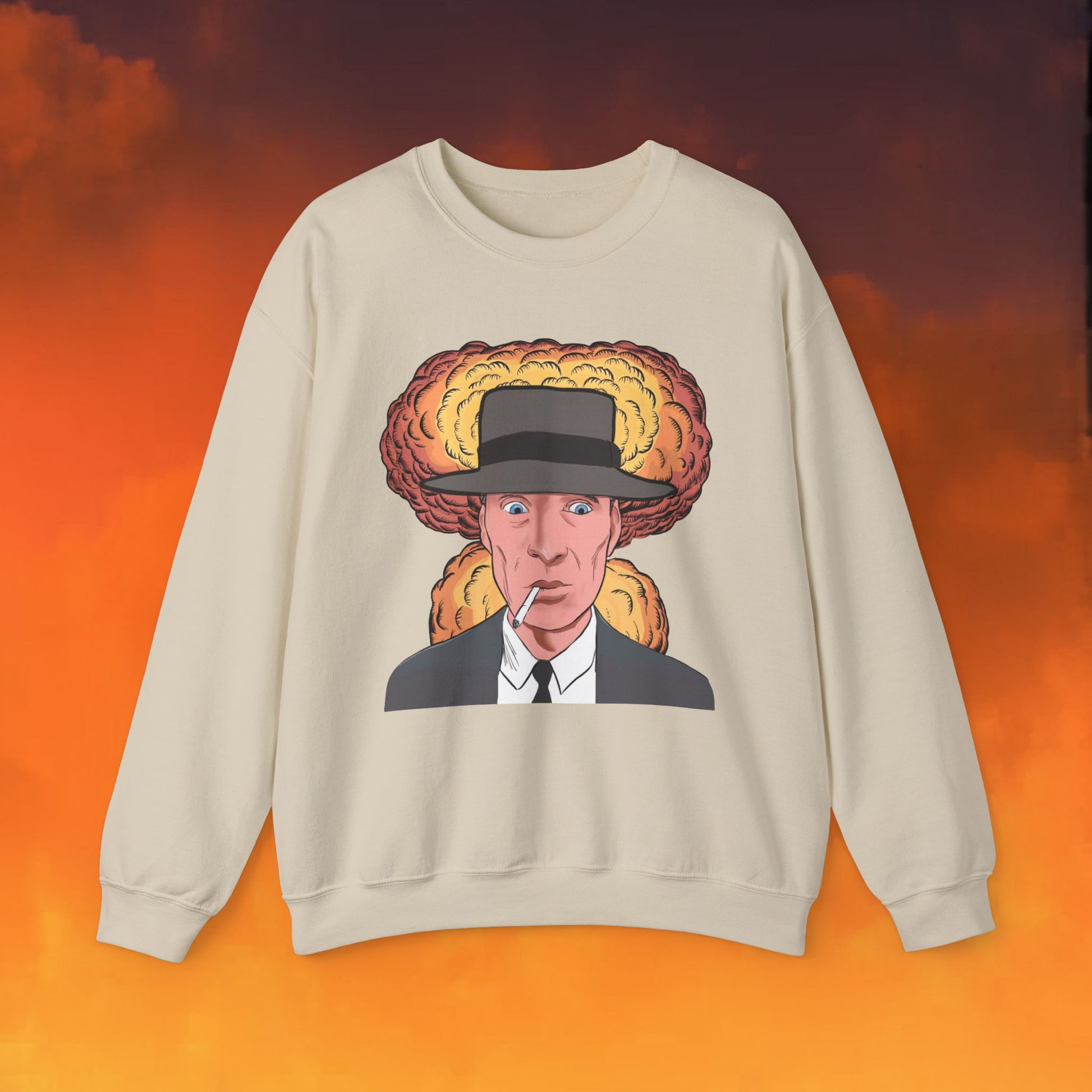 Oppenheimer Cartoon Funny Movie Cillian Murphy Unisex Heavy Blend Crewneck Sweatshirt Next Cult Brand