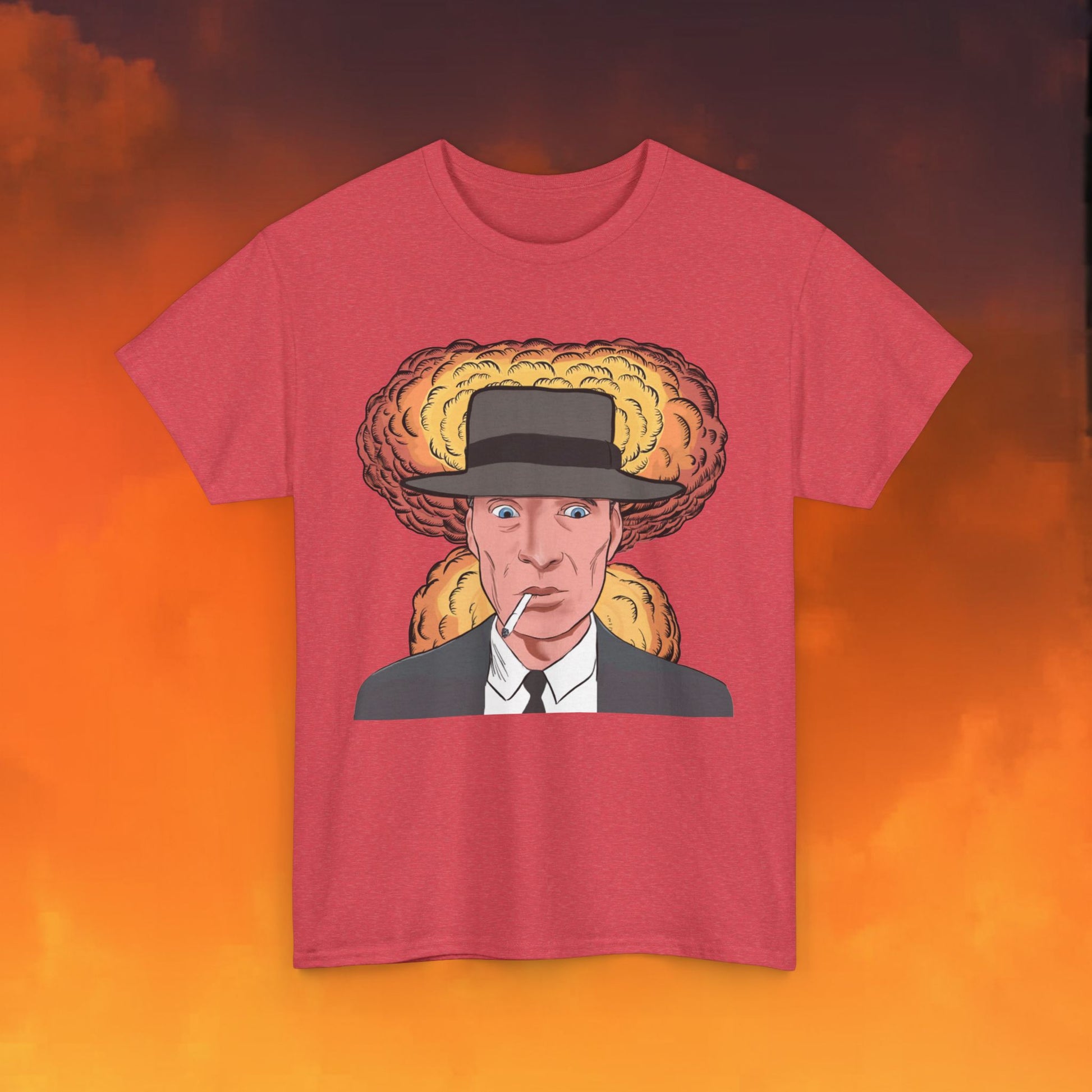 Oppenheimer Cartoon Funny Movie Cillian Murphy Unisex Heavy Cotton Tee Next Cult Brand