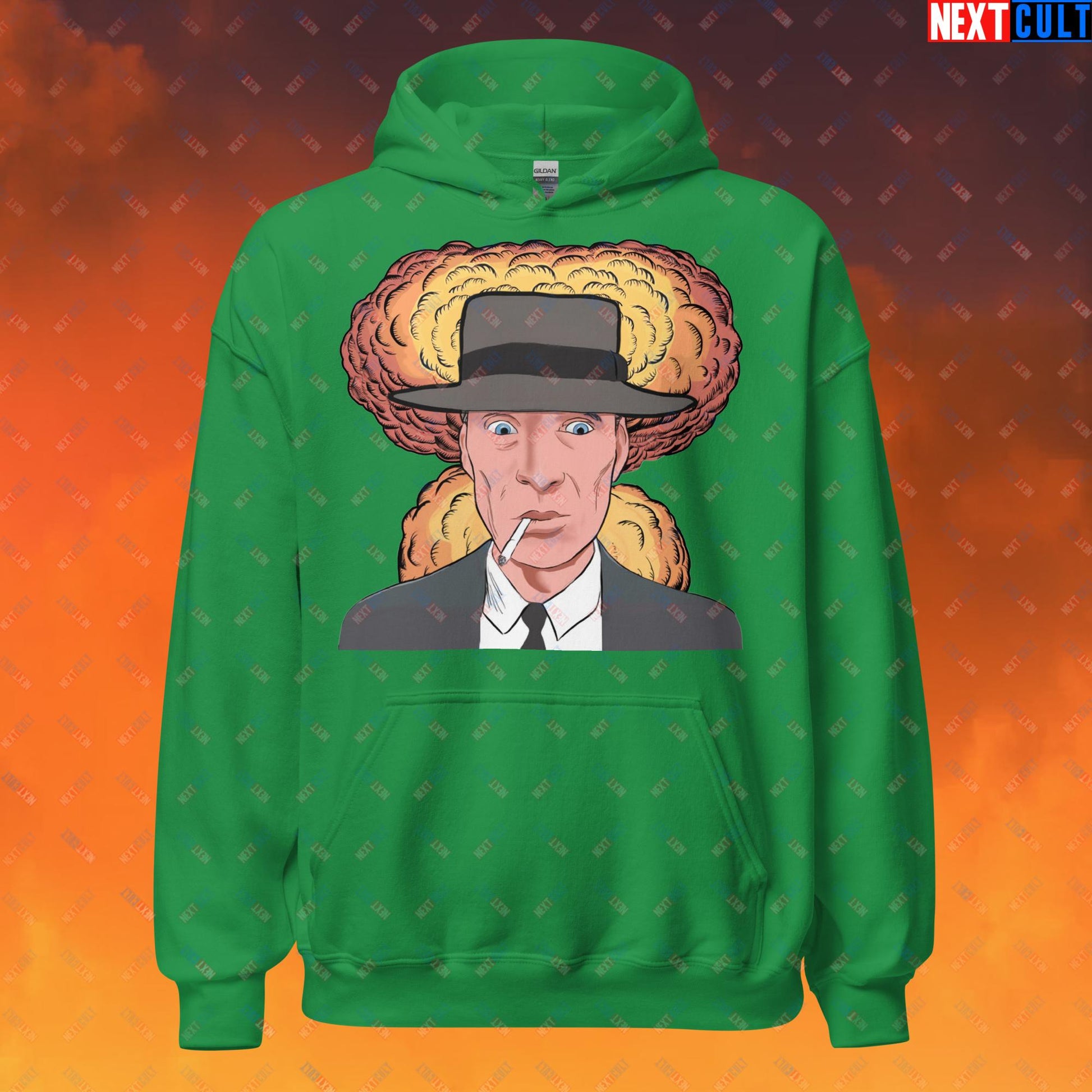 Oppenheimer Cartoon Funny Movie Cillian Murphy Unisex Hoodie Irish Green Hoodies Cillian Murphy Movies Oppenheimer Next Cult Brand