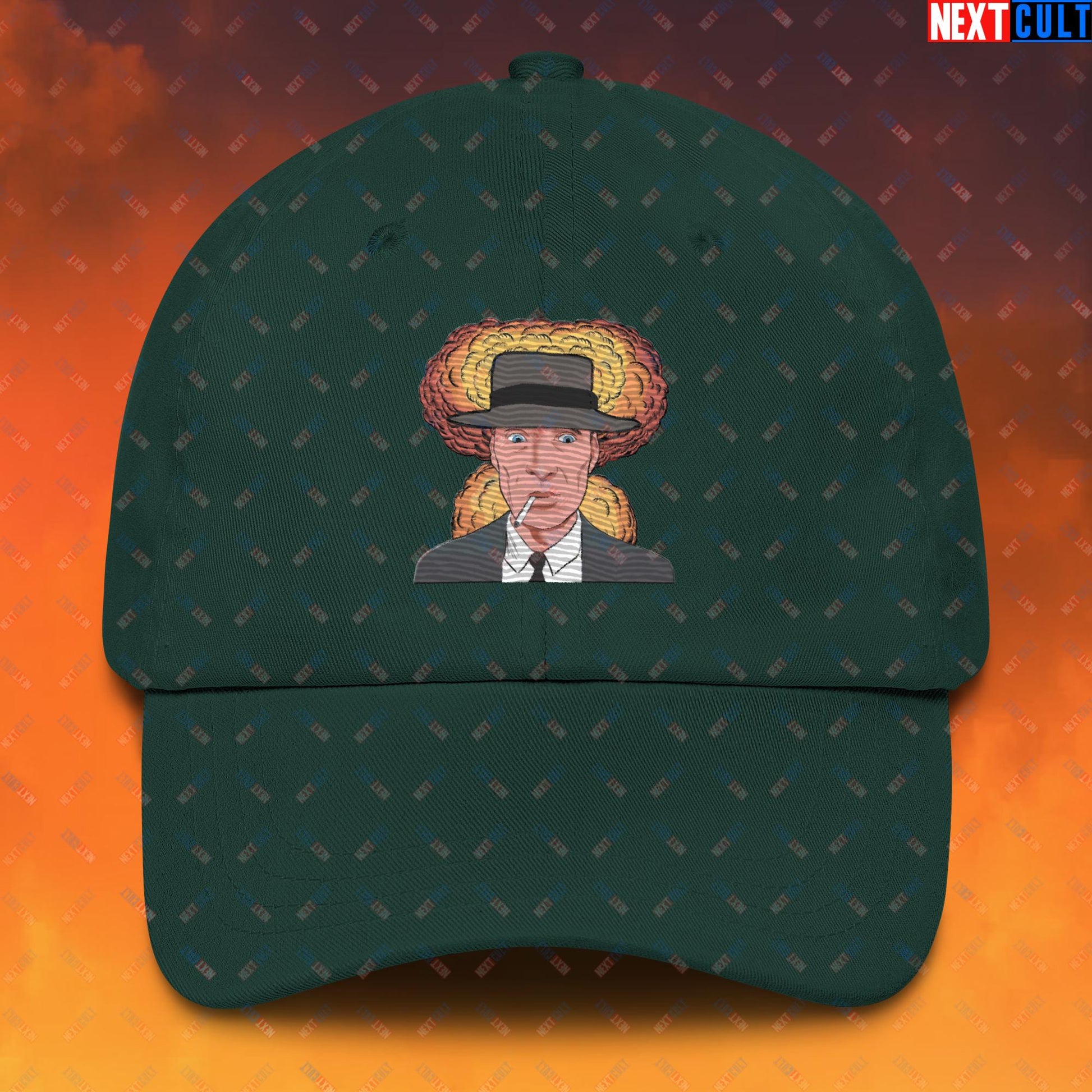 Oppenheimer Cartoon Funny Movie Nuclear Atomic Bomb Explosion Dad hat Next Cult Brand