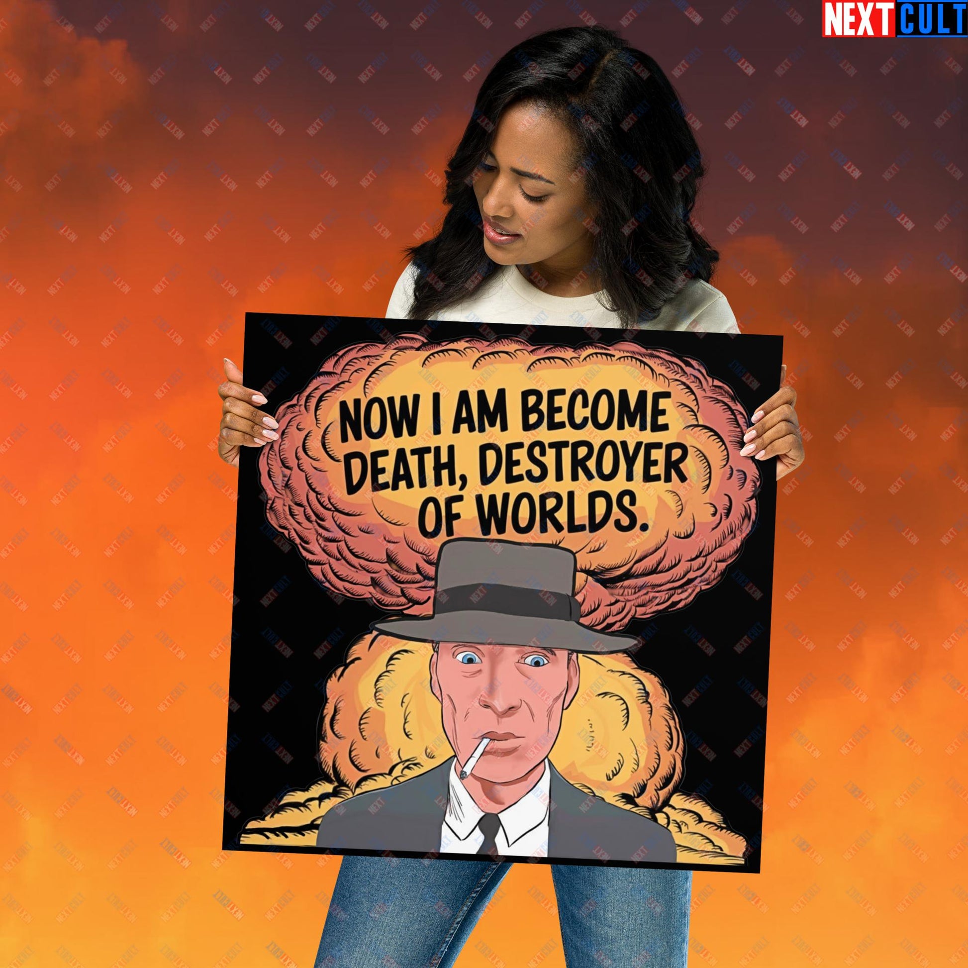 Oppenheimer I am Death, Destroyer of Worlds Atomic Bomb Explosion Poster Next Cult Brand