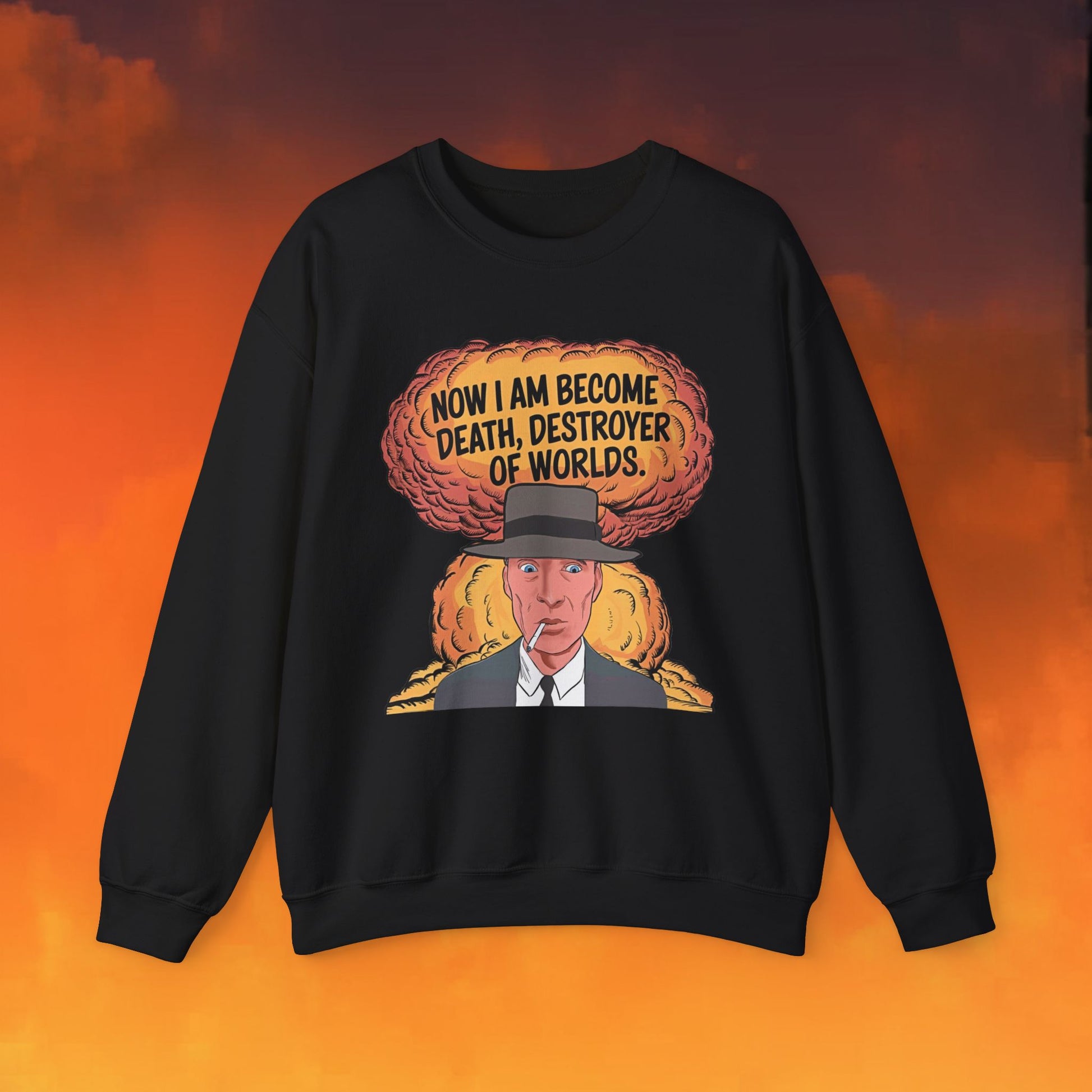 Oppenheimer I am Death, Destroyer of Worlds Atomic Bomb Explosion Unisex Heavy Blend Crewneck Sweatshirt Next Cult Brand