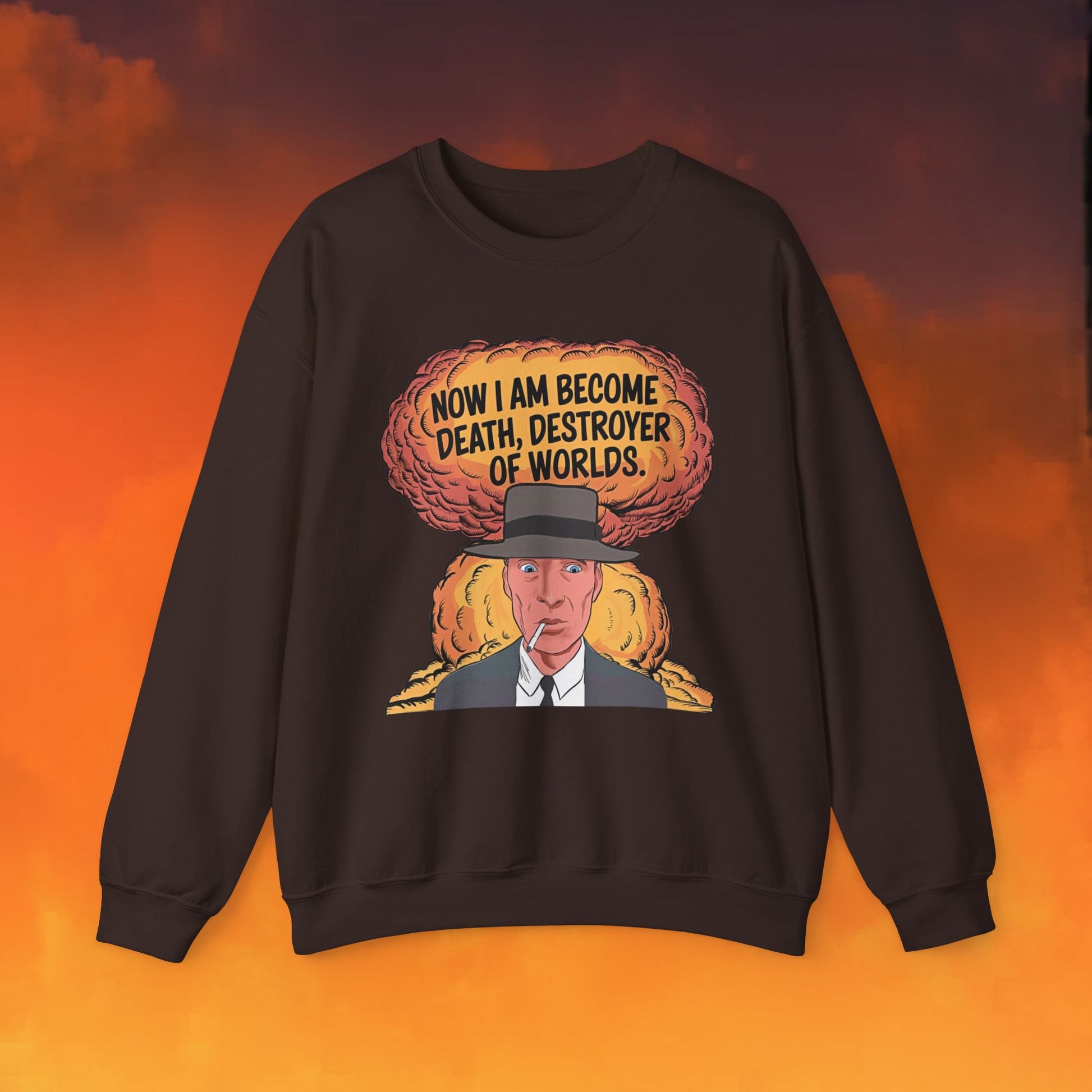 Oppenheimer I am Death, Destroyer of Worlds Atomic Bomb Explosion Unisex Heavy Blend Crewneck Sweatshirt Next Cult Brand