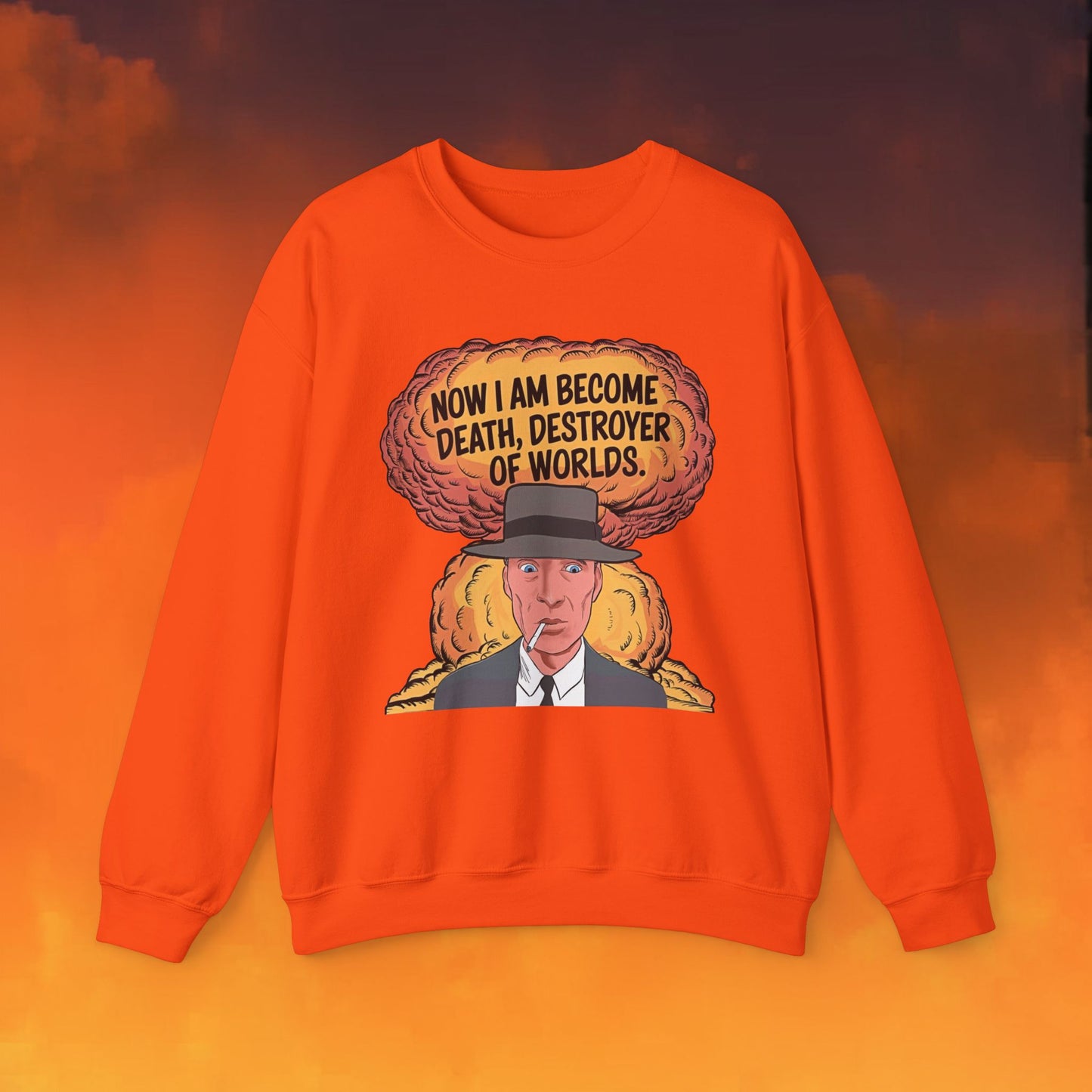 Oppenheimer I am Death, Destroyer of Worlds Atomic Bomb Explosion Unisex Heavy Blend Crewneck Sweatshirt Next Cult Brand