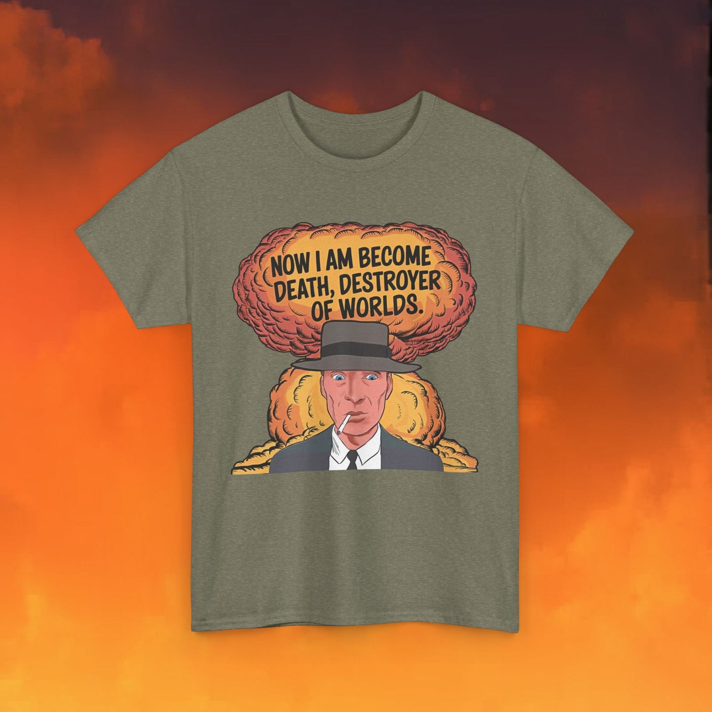 Oppenheimer I am Death, Destroyer of Worlds Atomic Bomb Explosion Unisex Heavy Cotton Tee Next Cult Brand