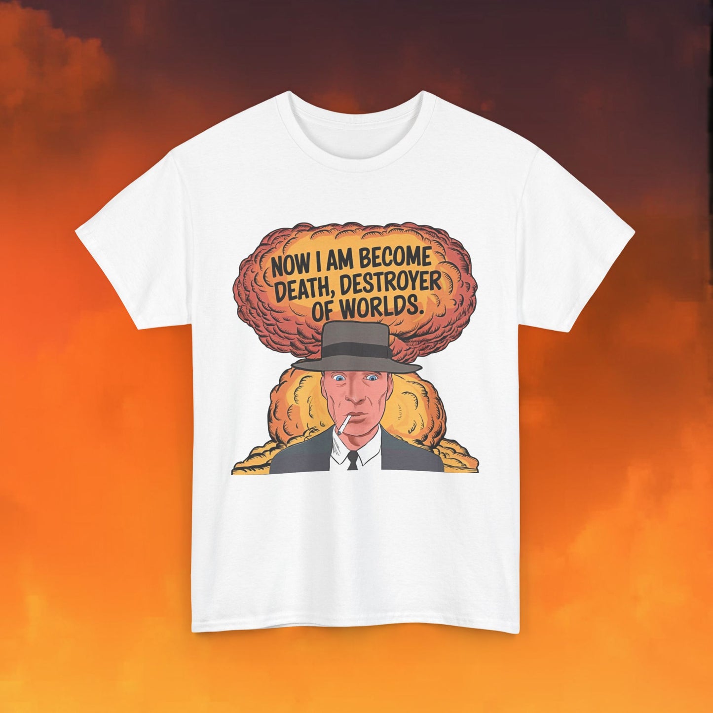 Oppenheimer I am Death, Destroyer of Worlds Atomic Bomb Explosion Unisex Heavy Cotton Tee Next Cult Brand