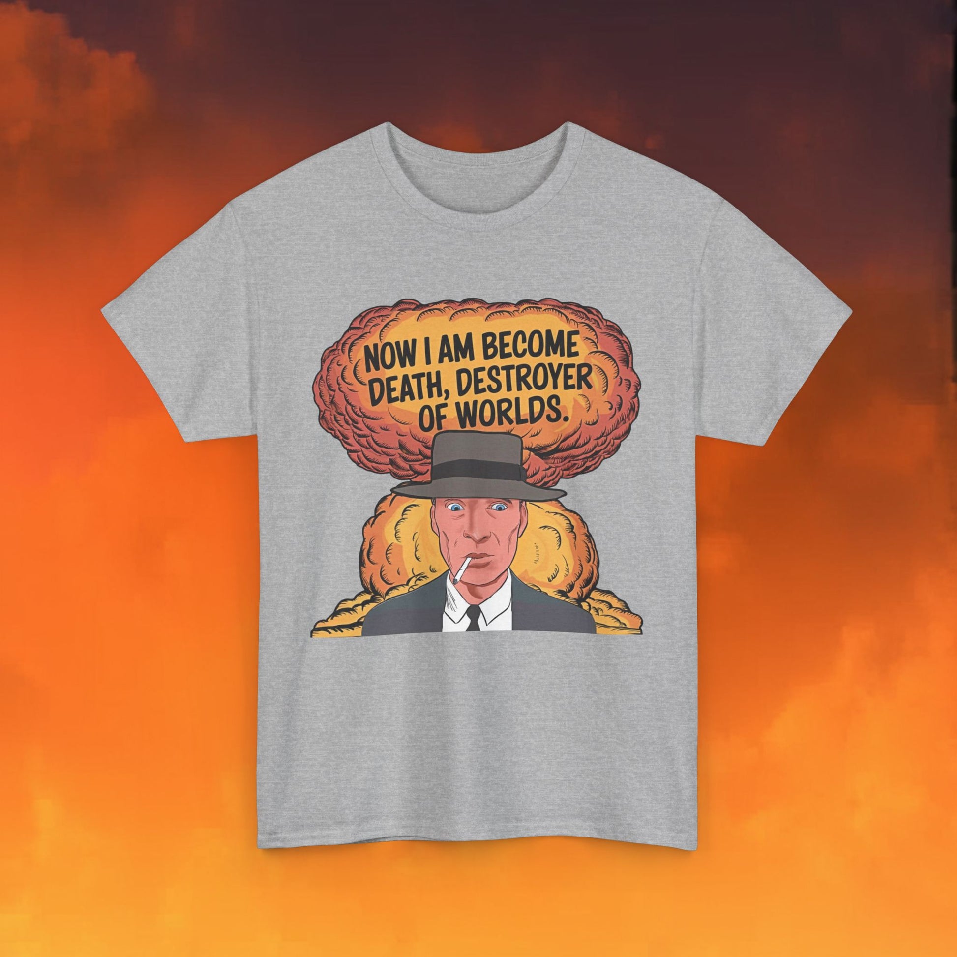 Oppenheimer I am Death, Destroyer of Worlds Atomic Bomb Explosion Unisex Heavy Cotton Tee Next Cult Brand