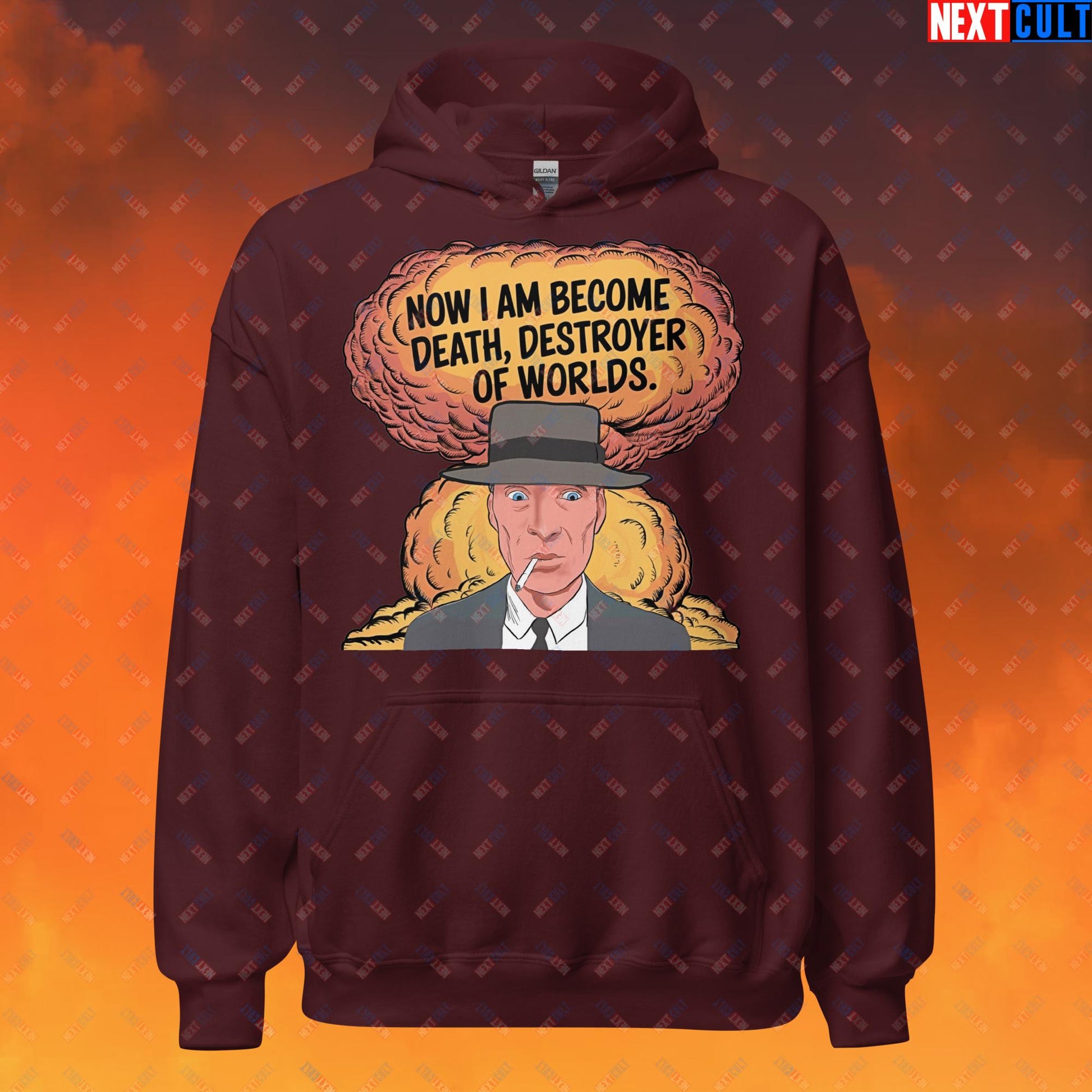 Oppenheimer I am Death, Destroyer of Worlds Atomic Bomb Explosion Unisex Hoodie Next Cult Brand