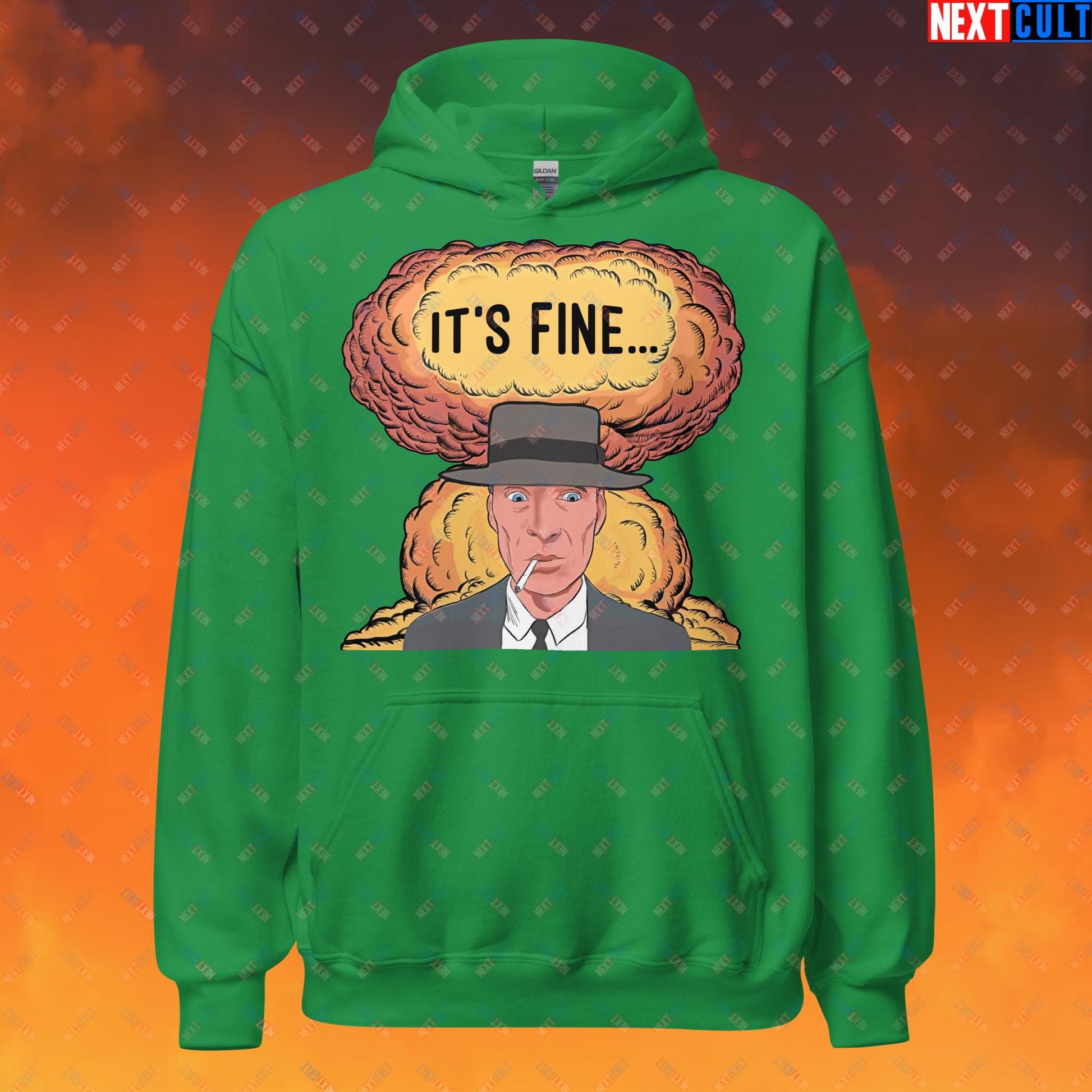 Oppenheimer It's Fine Funny Movie Parody Nuclear Atomic Bomb Explosion Unisex Hoodie Next Cult Brand